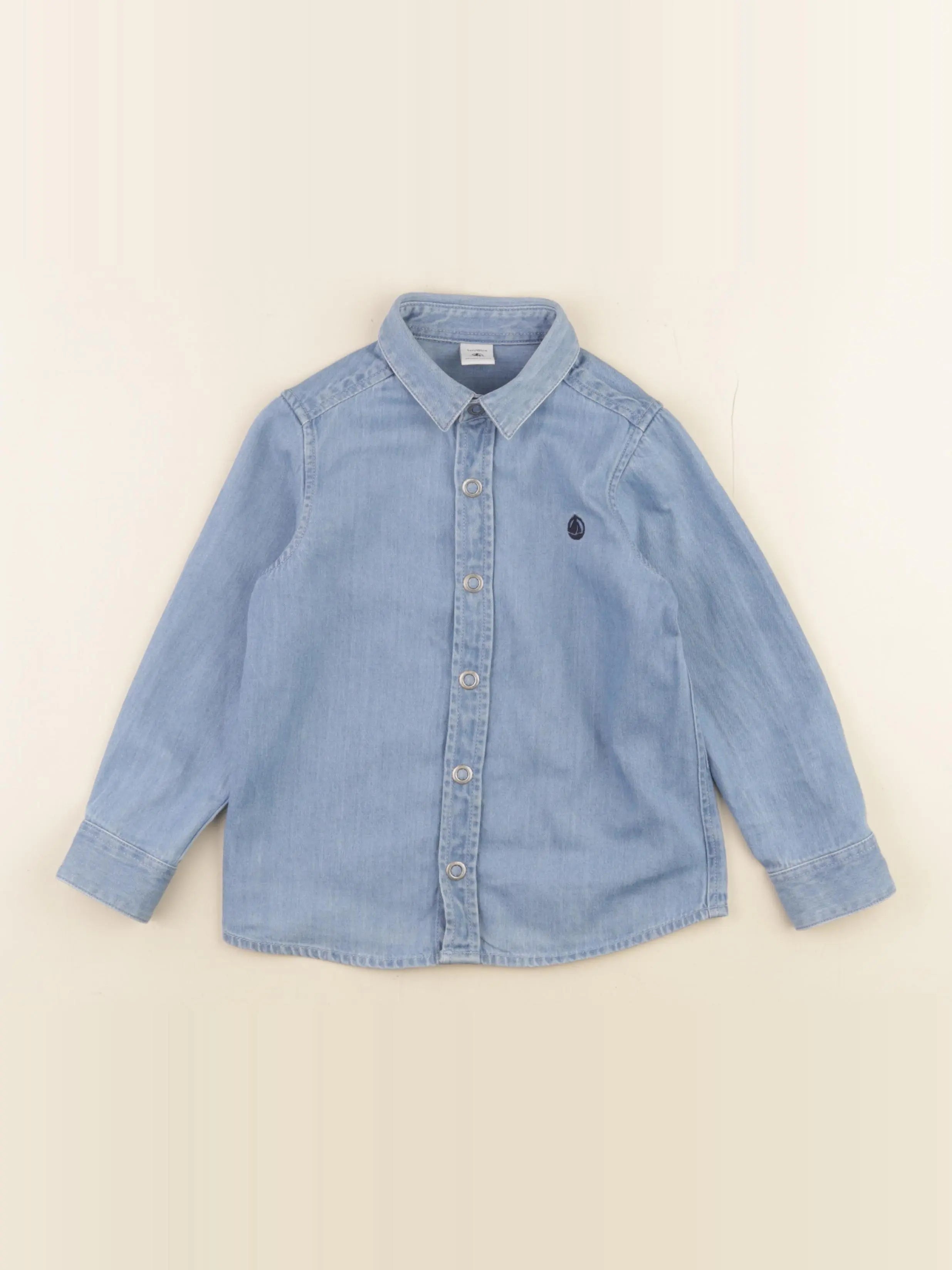 Petit Bateau - chemise bleu - 4 ans