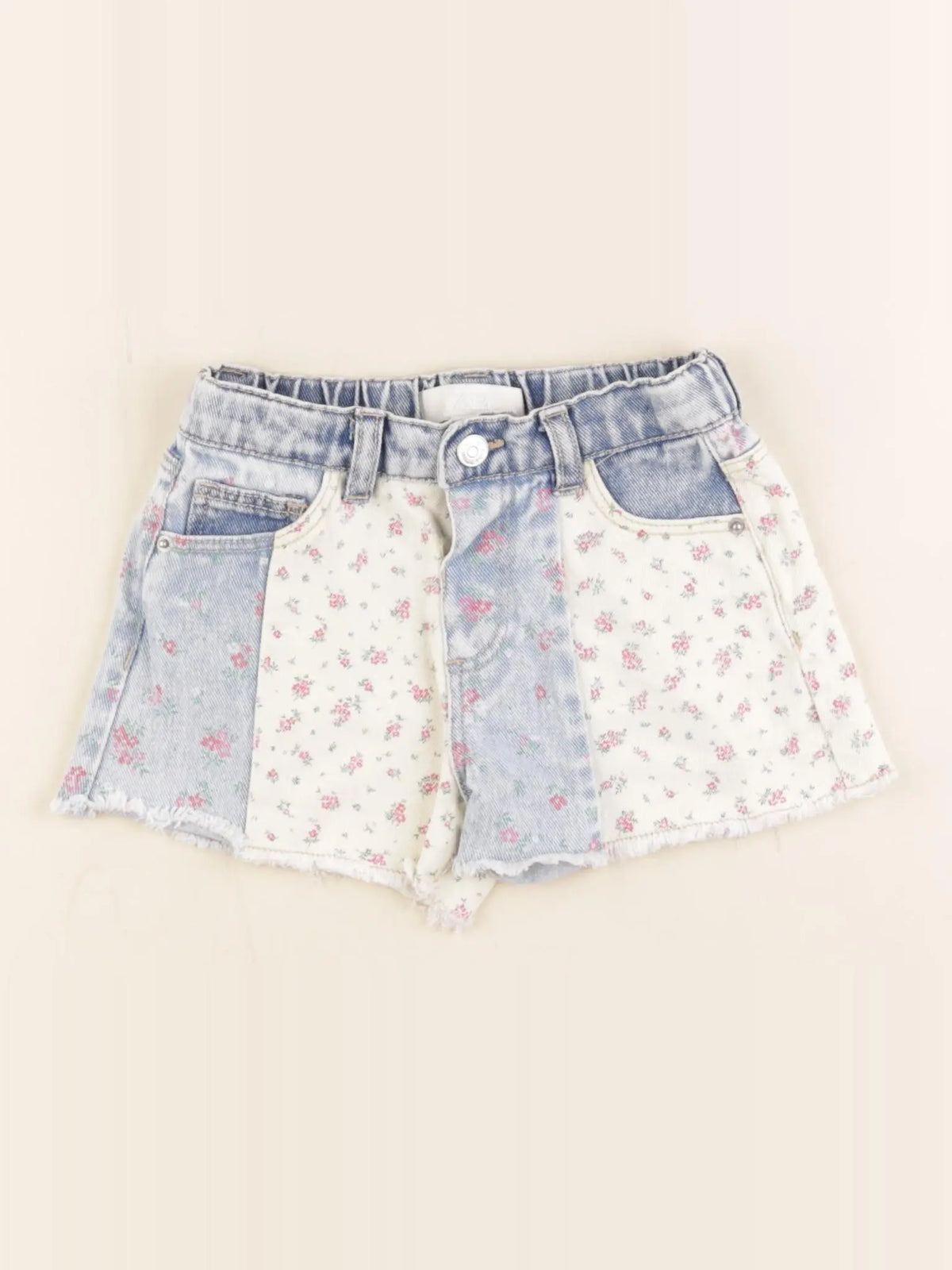 Zara - short blanc, bleu - 18 mois