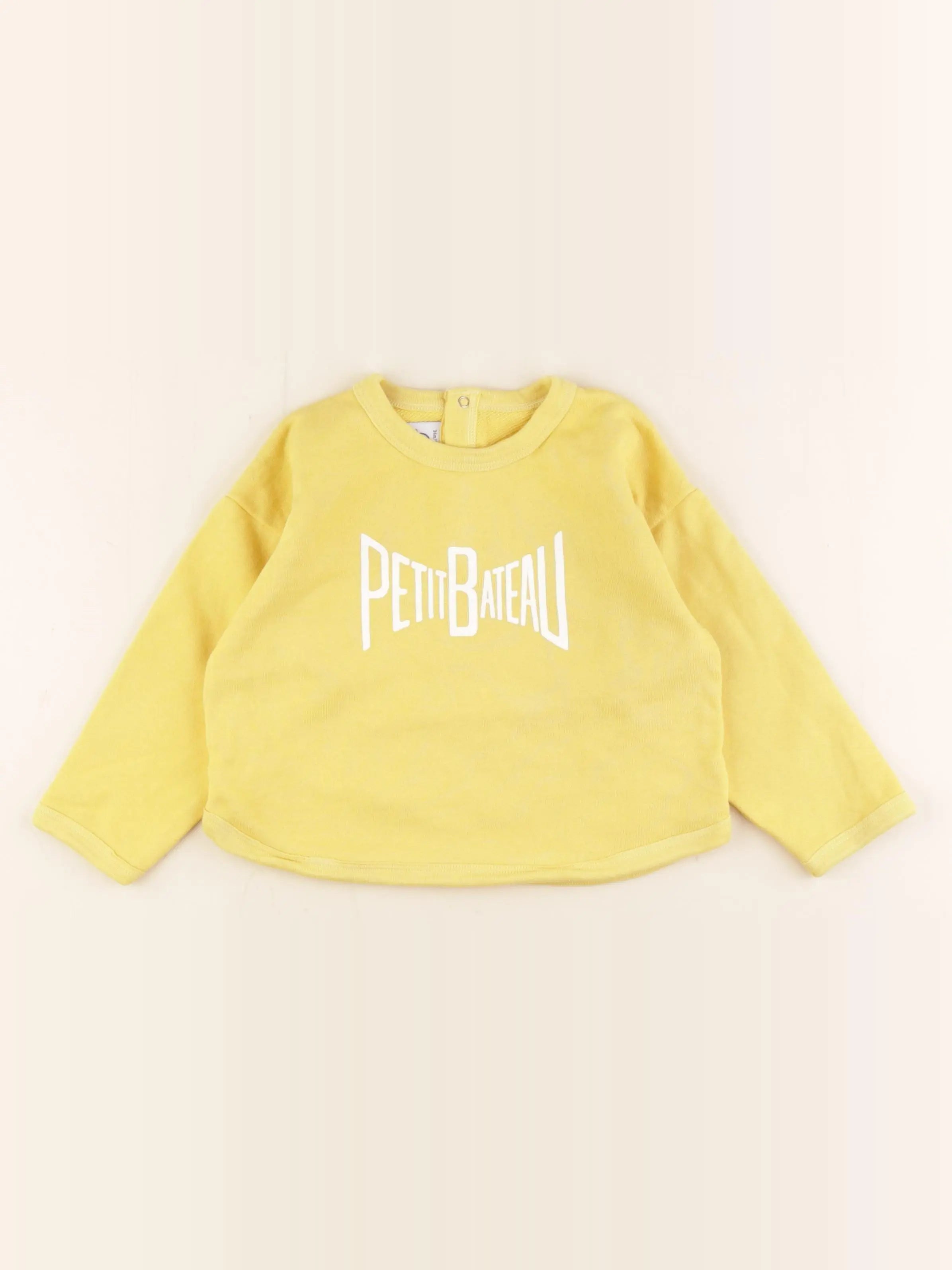 Petit Bateau - sweat jaune - 36 mois