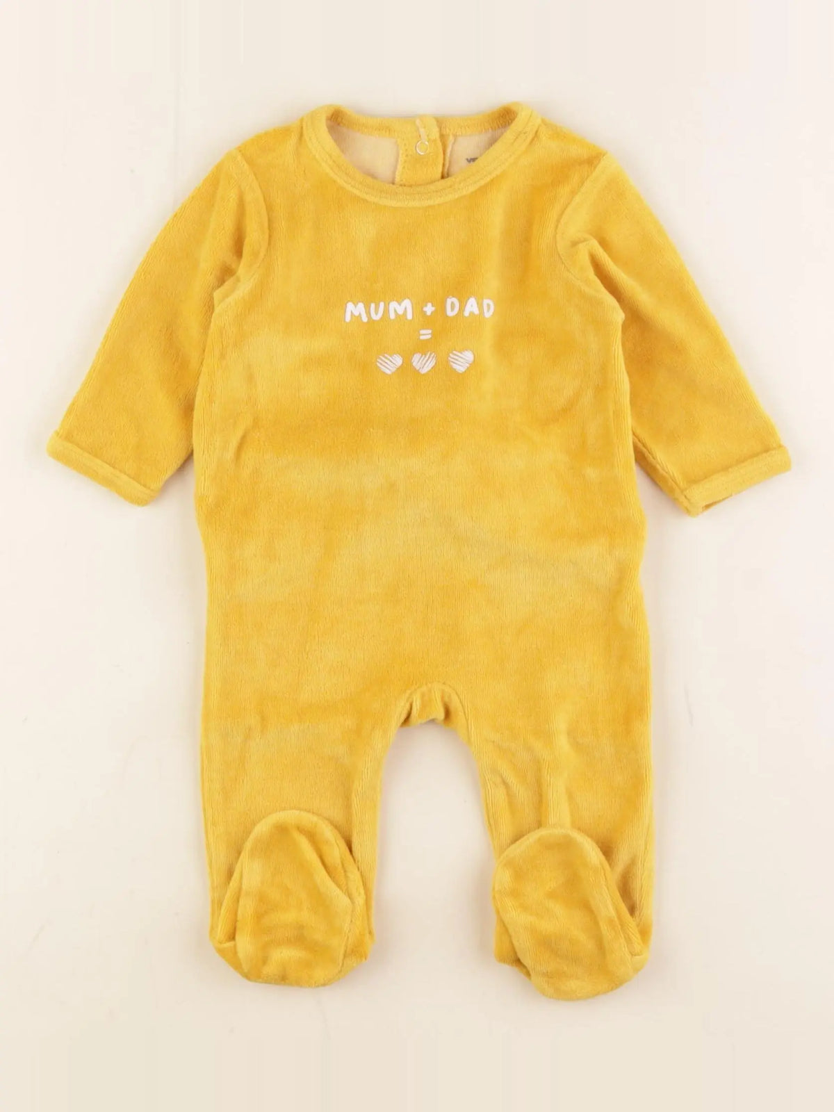 Vertbaudet - pyjama velours jaune - 3 mois