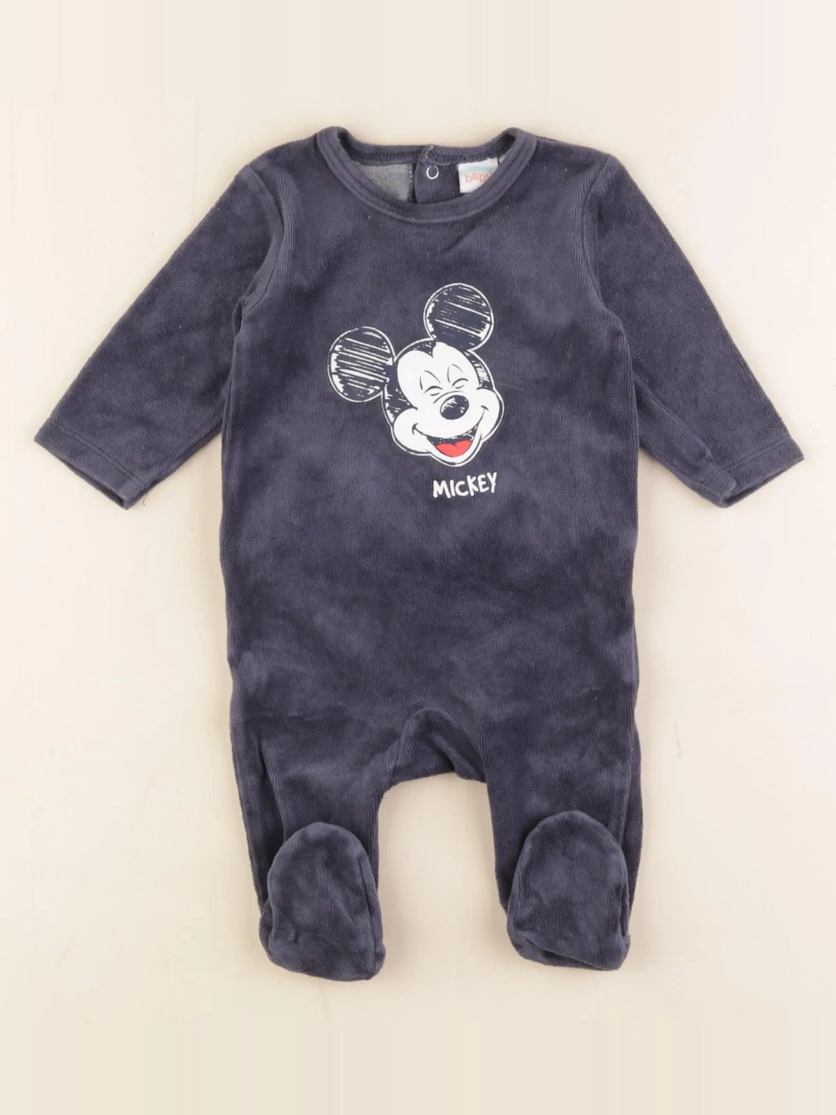 Vertbaudet - pyjama velours bleu - 3 mois