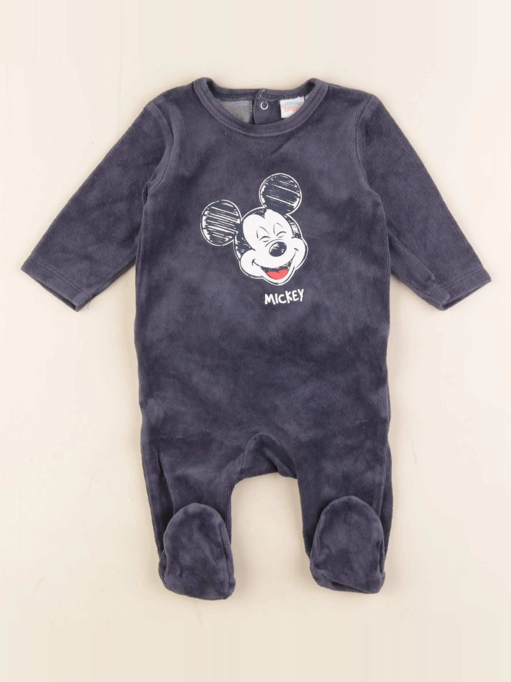 Vertbaudet - pyjama velours bleu - 3 mois