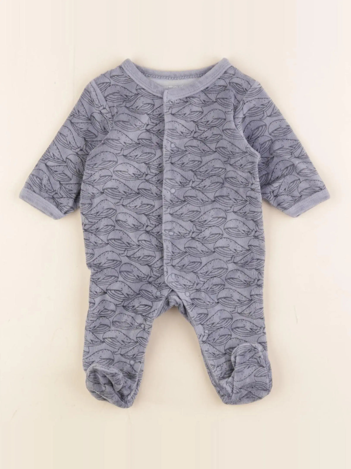 Vertbaudet - pyjama velours bleu - 1 mois