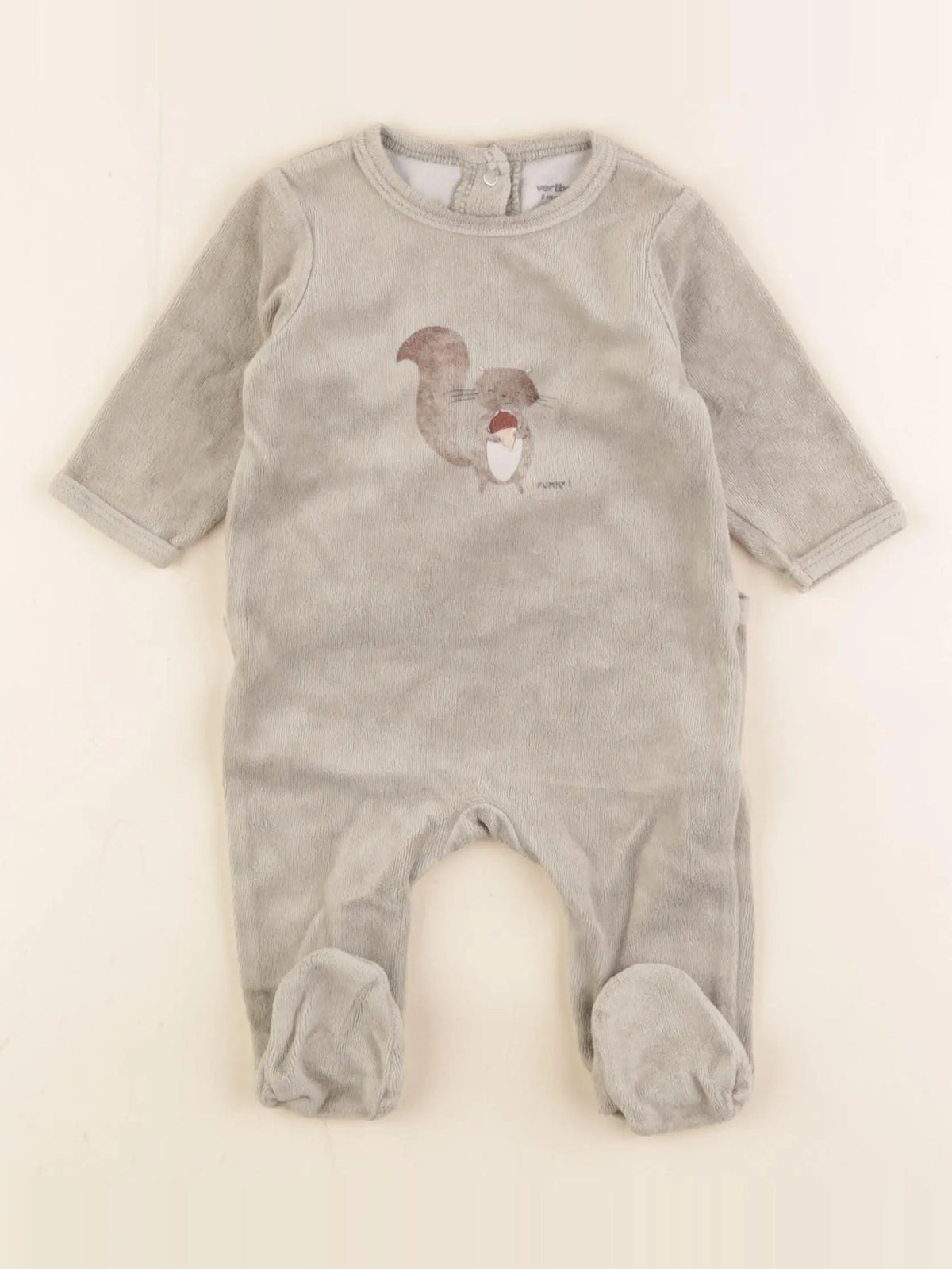 Vertbaudet - pyjama velours vert - 3 mois