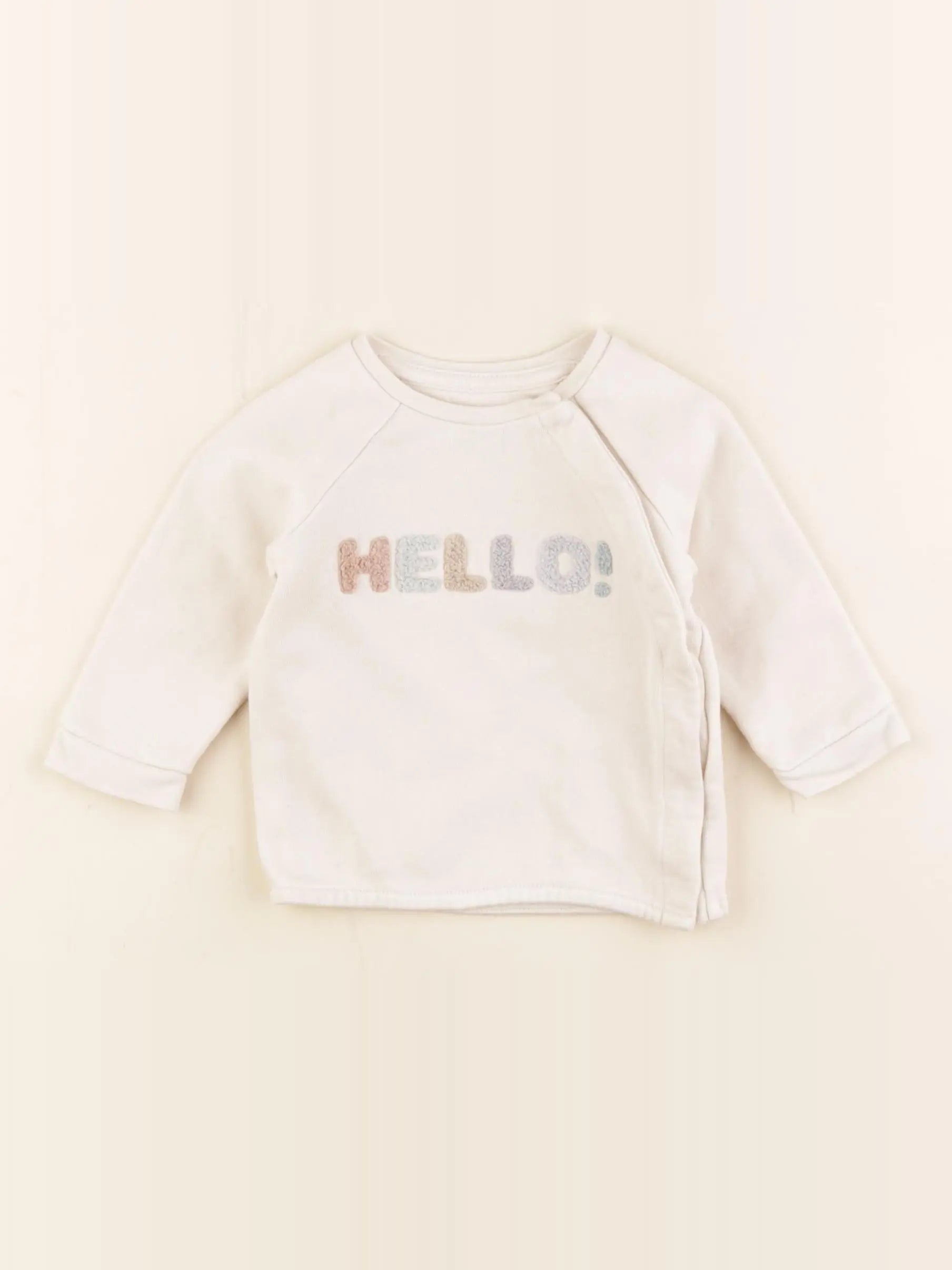 H&M - sweat beige - 2/4 mois