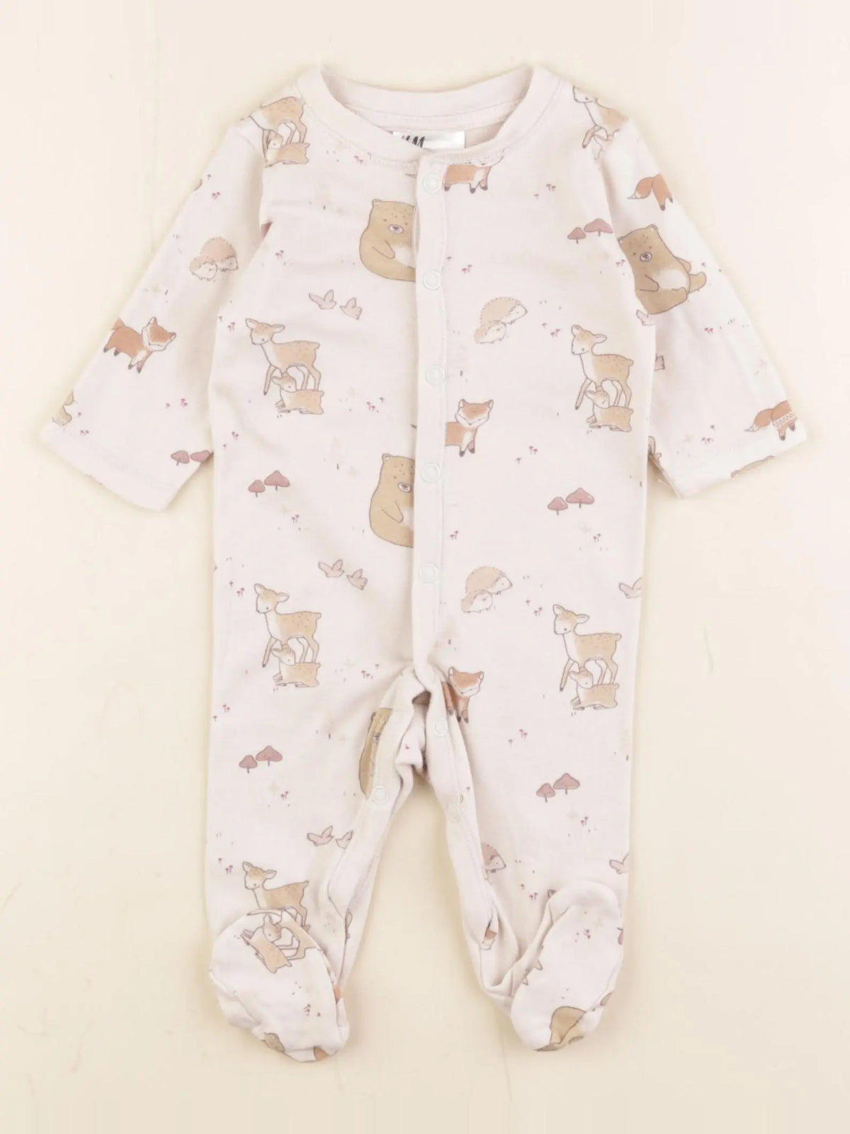 H&M - pyjama coton beige - 1/2 mois