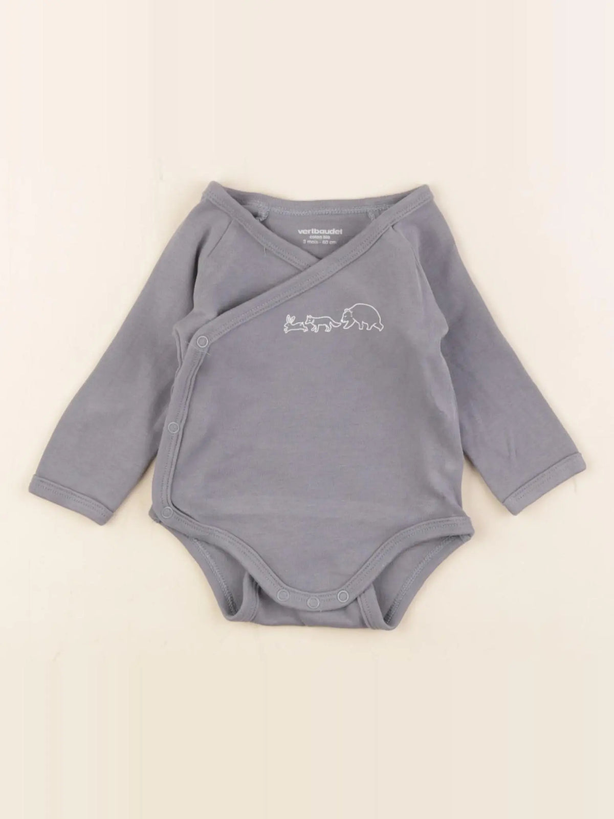 Vertbaudet - body bleu - 3 mois