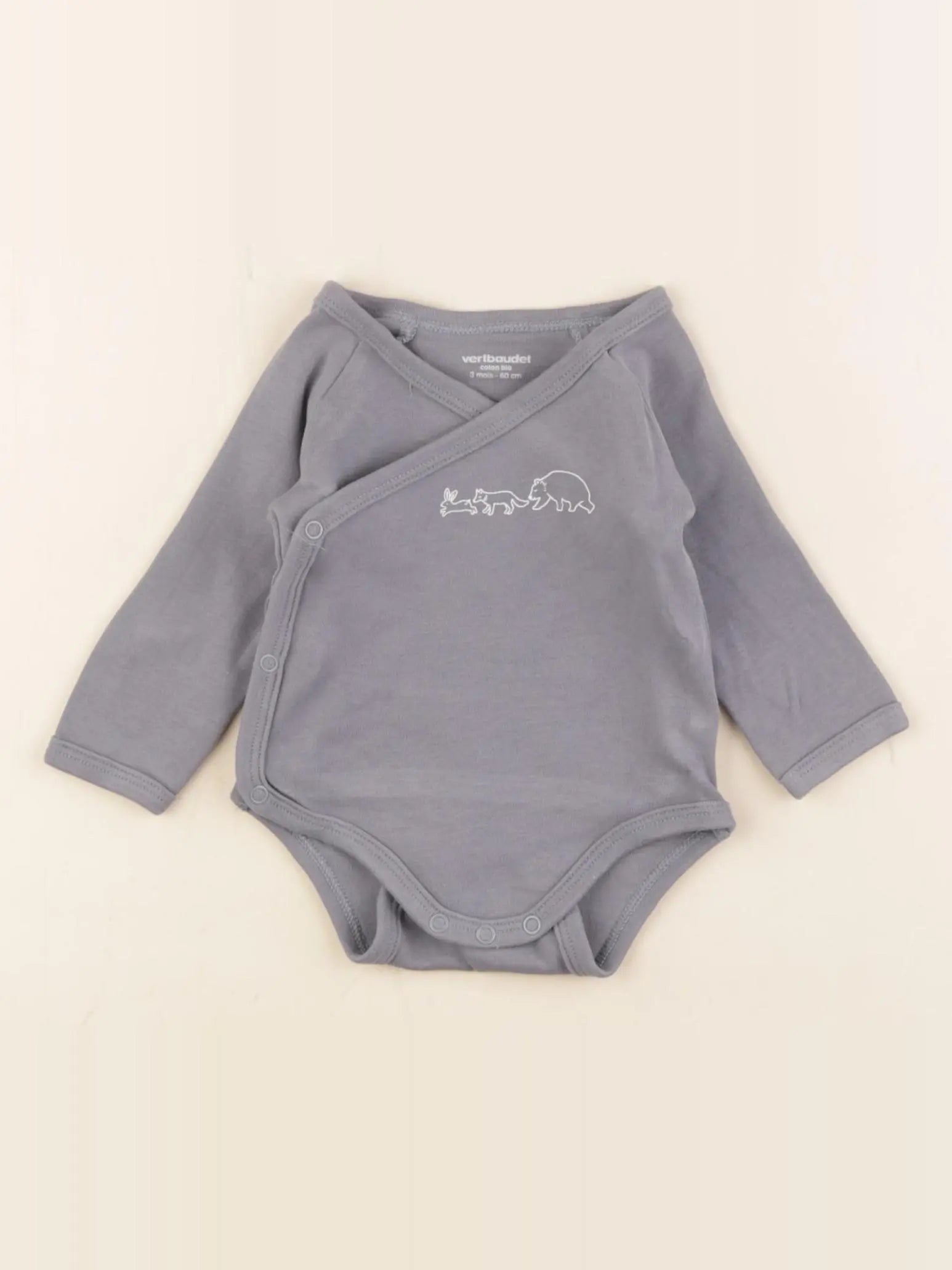 Vertbaudet - body bleu - 3 mois