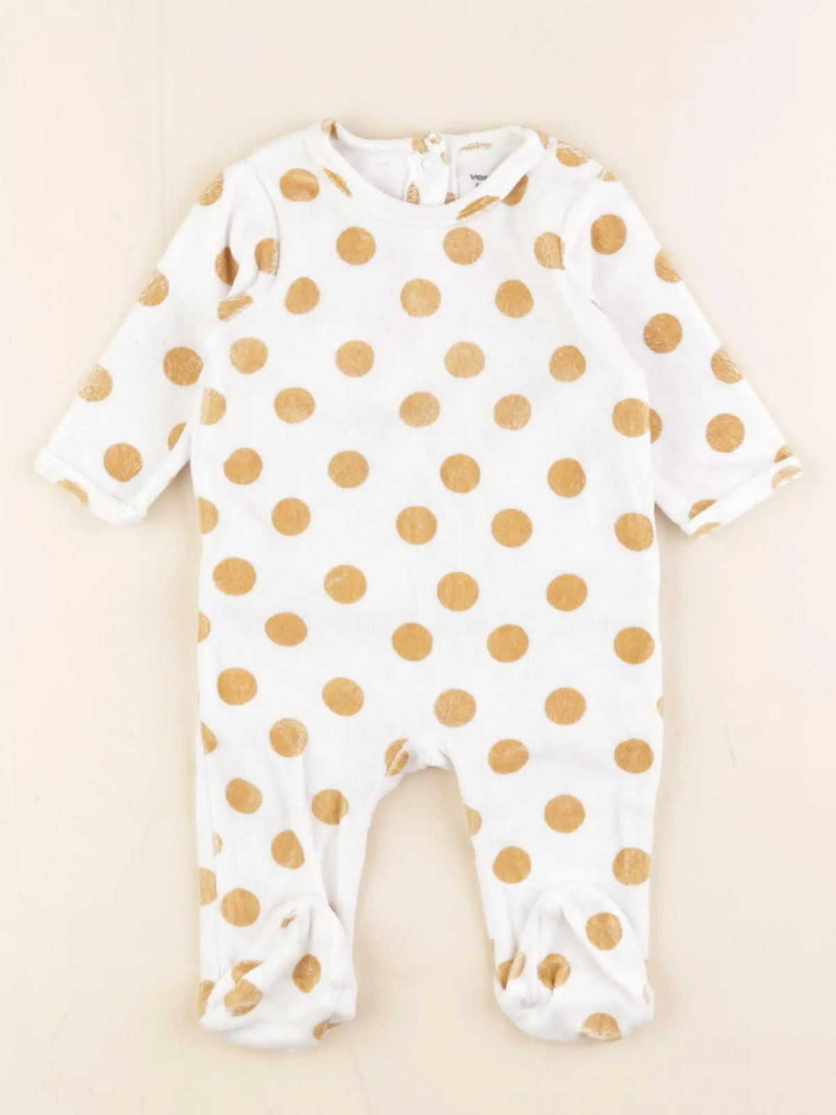 Vertbaudet - pyjama velours blanc - 3 mois