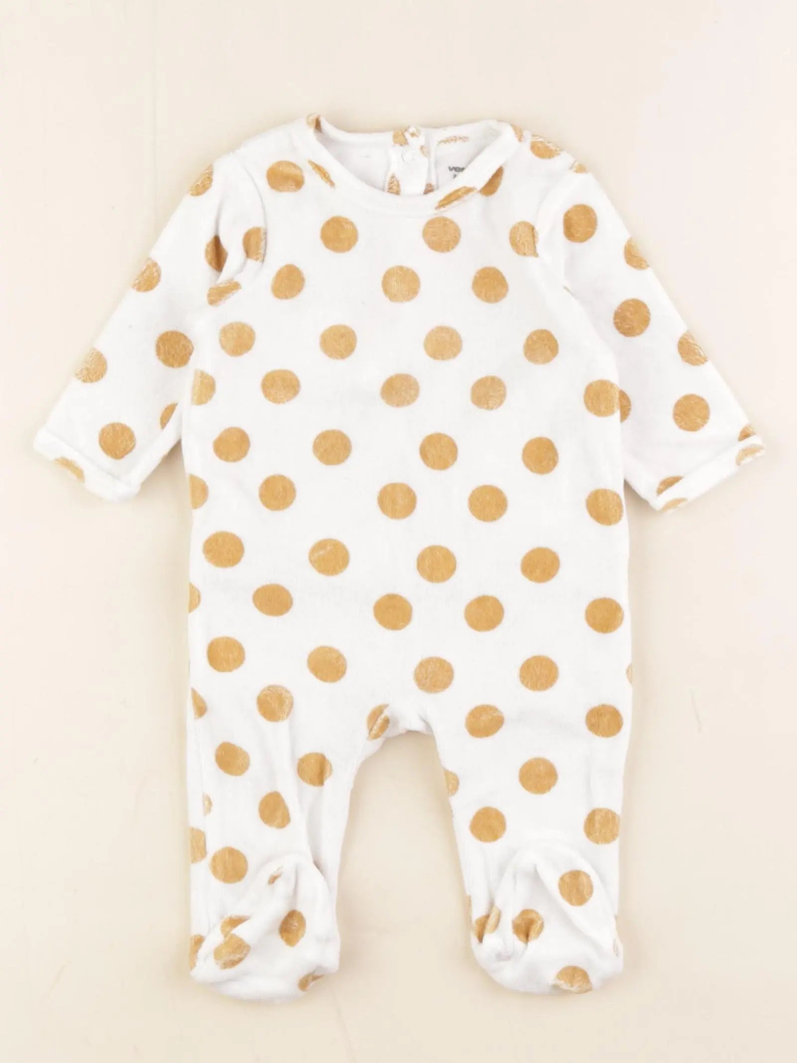 Vertbaudet - pyjama velours blanc - 3 mois