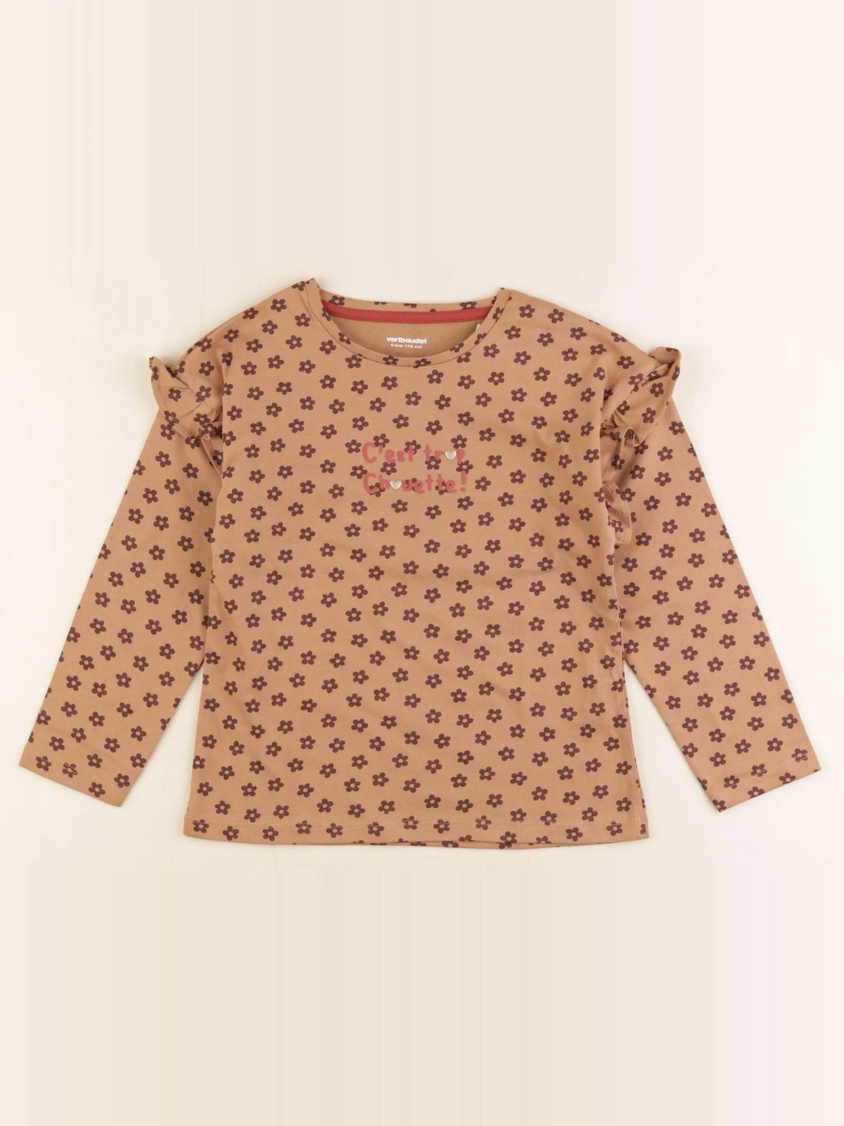 Vertbaudet - tee-shirt marron - 6 ans