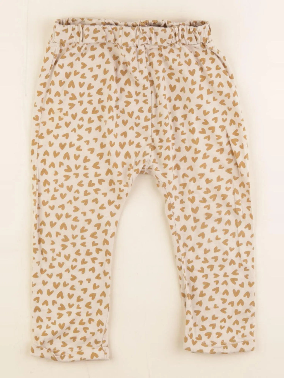 H&M - pantalon beige, jaune - 12/18 mois