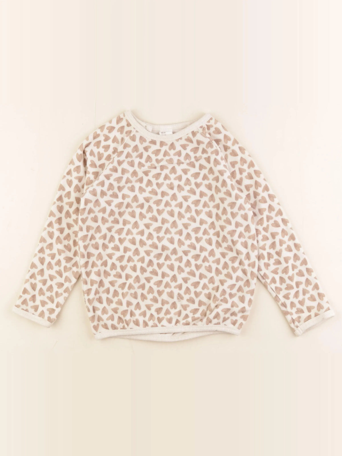 H&M - sweat blanc, marron - 3/4 ans