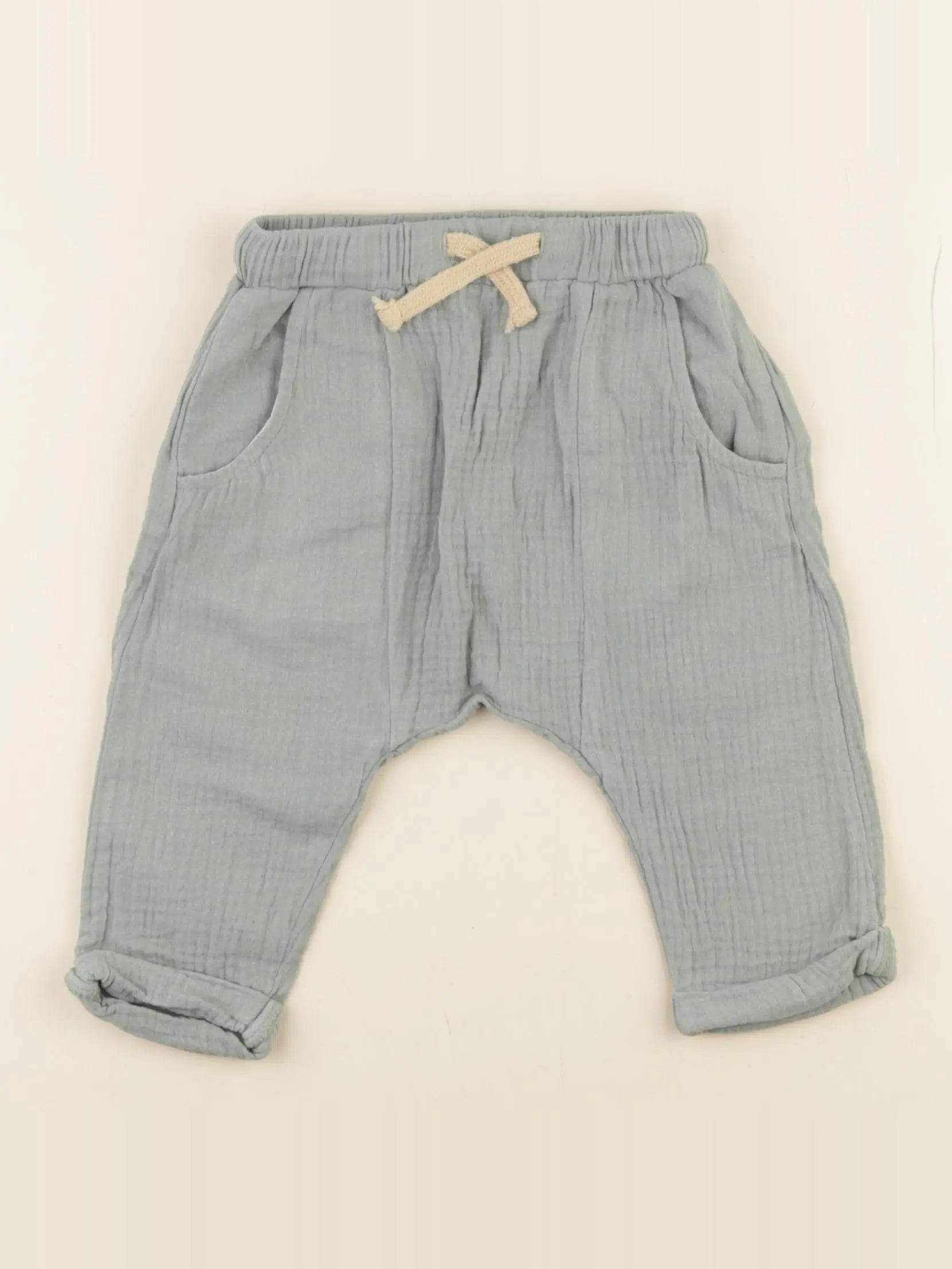 Vertbaudet - sarouel vert - 9 mois