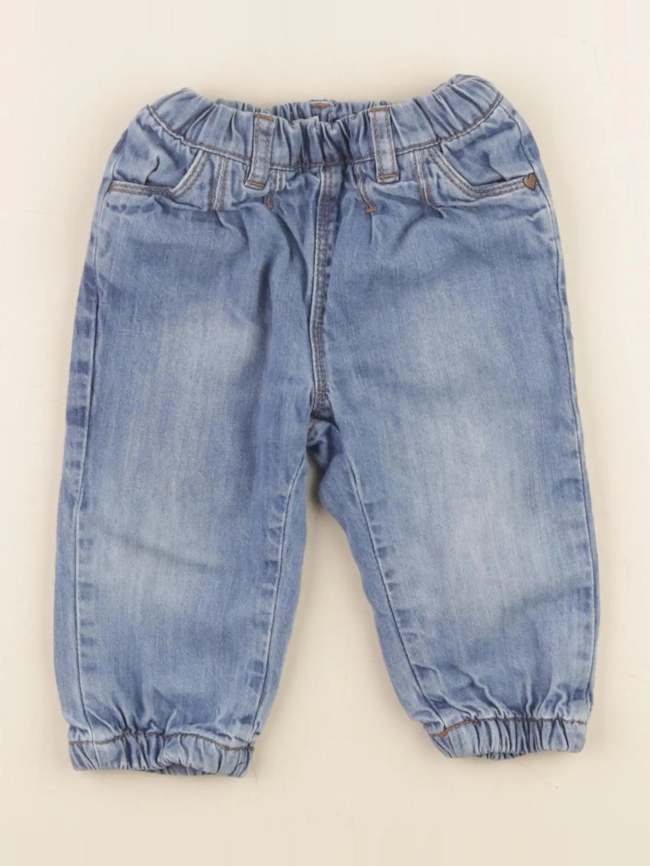Vertbaudet - jean doublé bleu - 12 mois