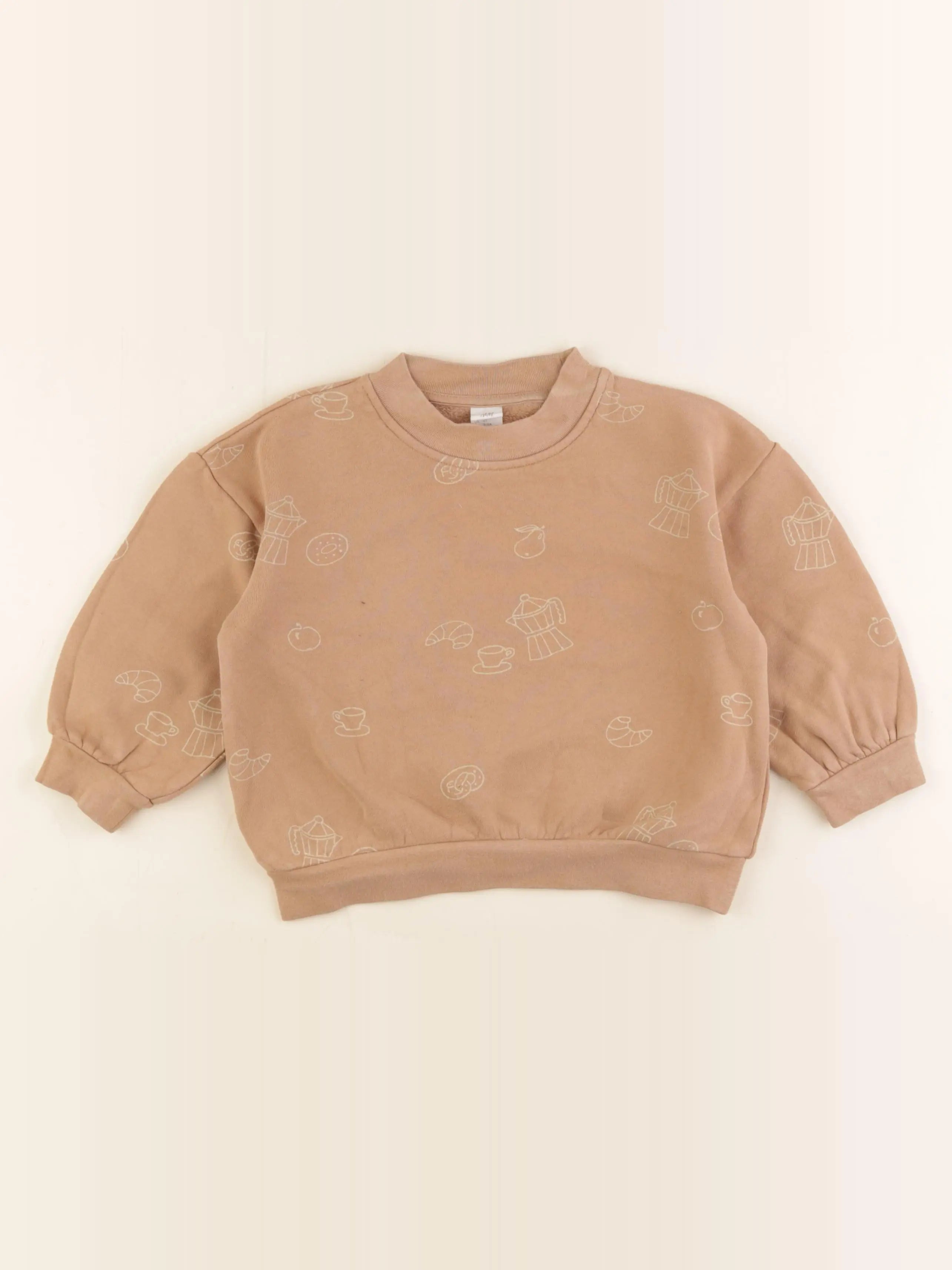 H&M - sweat marron - 3/4 ans