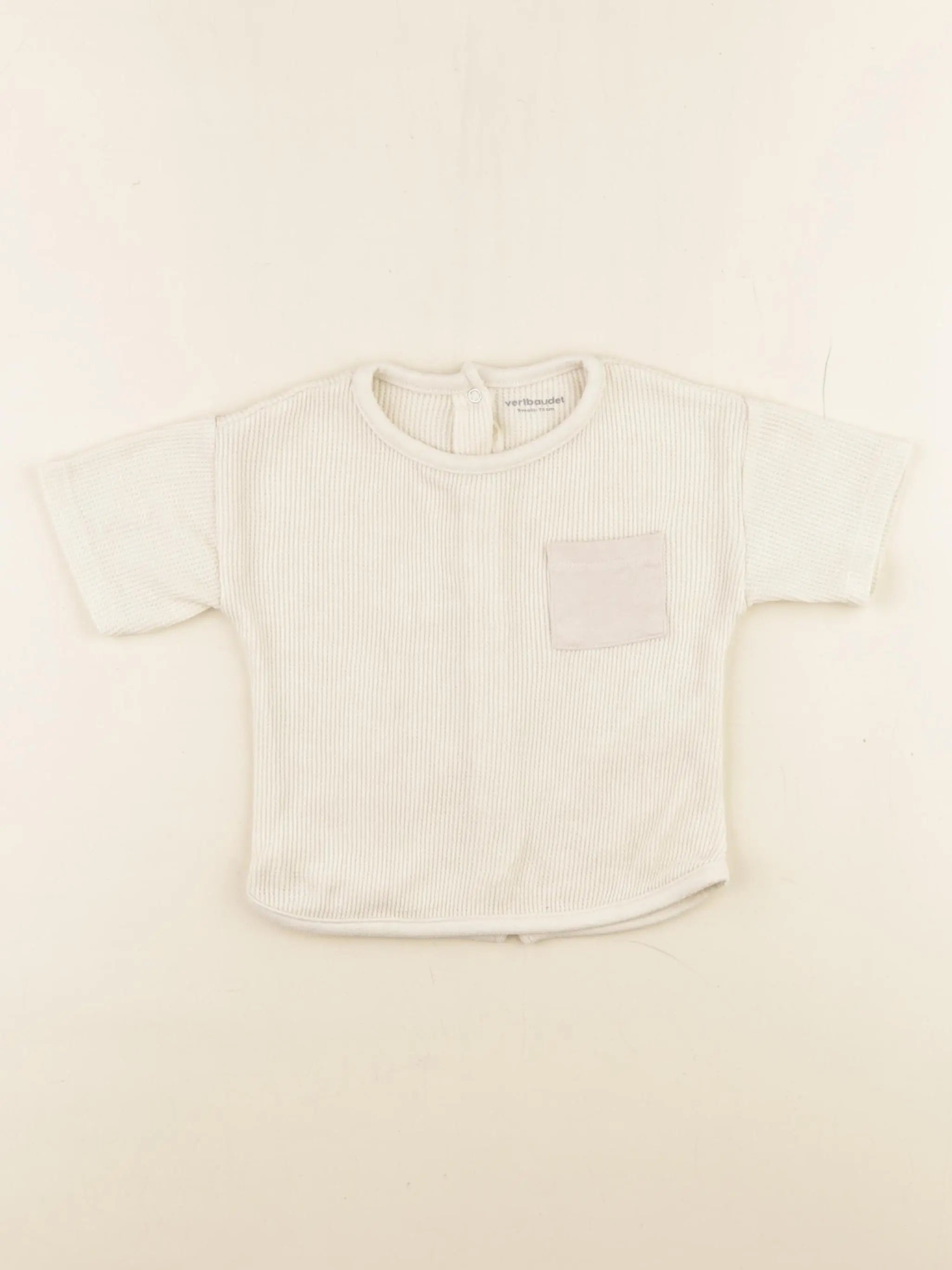 Vertbaudet - tee-shirt beige - 9 mois