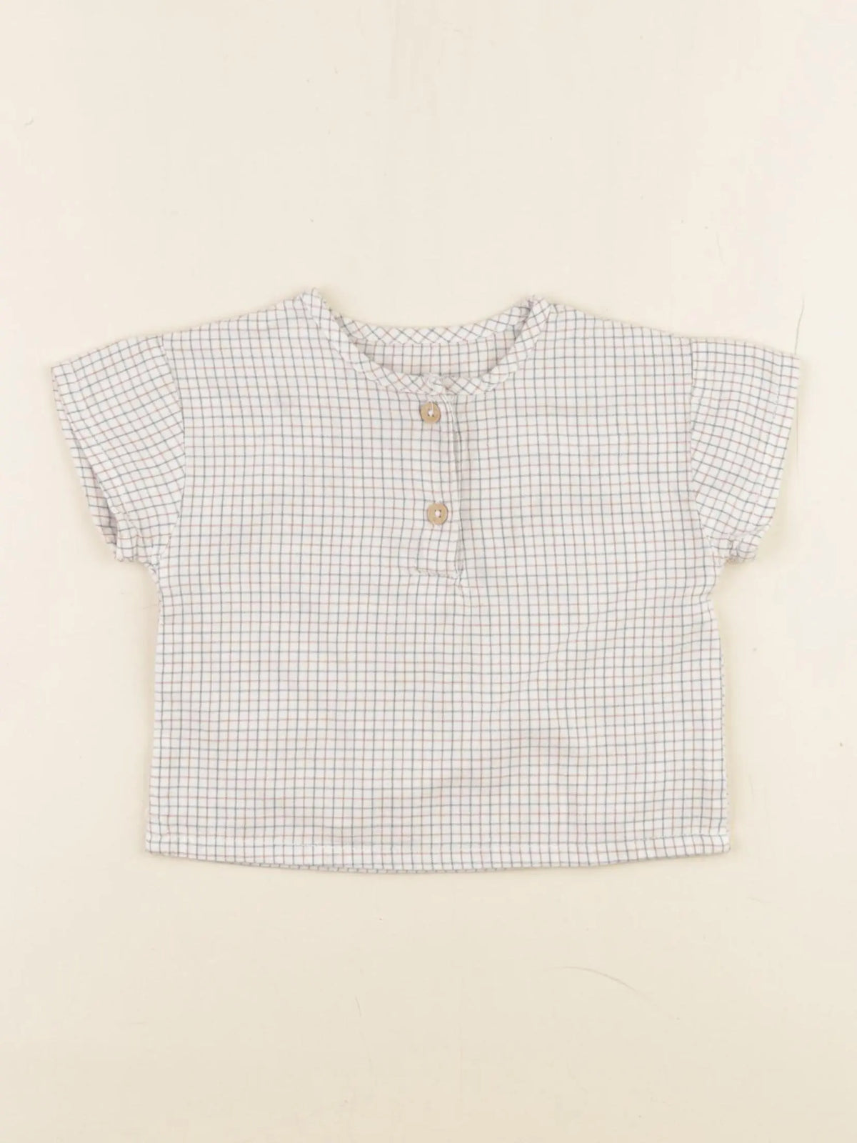 Vertbaudet - chemise gris, marron - 9 mois