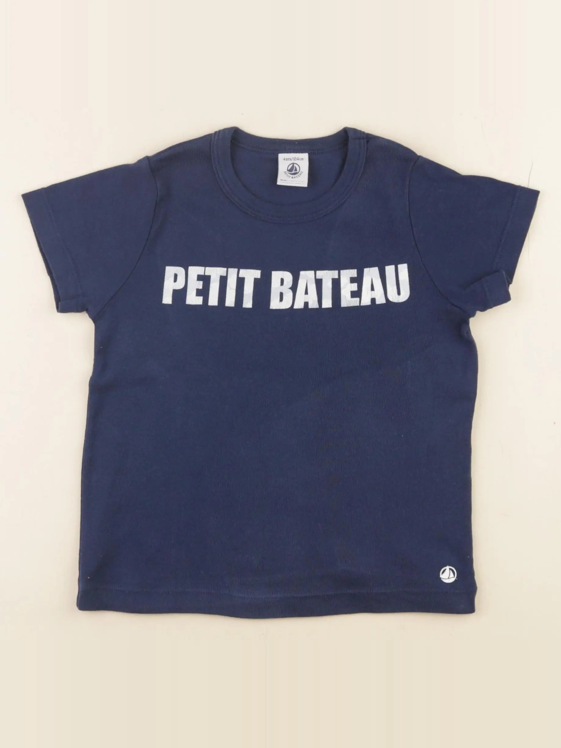 Petit Bateau - tee-shirt bleu - 4 ans