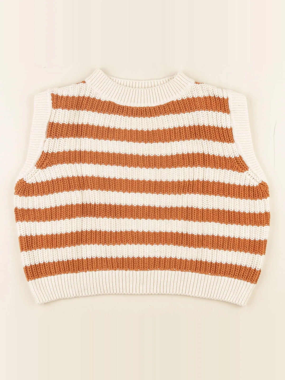 Vertbaudet - pull blanc, marron - 6 ans