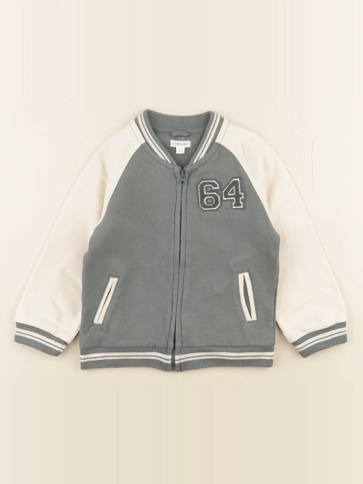 Vertbaudet - sweat blanc, vert - 36 mois