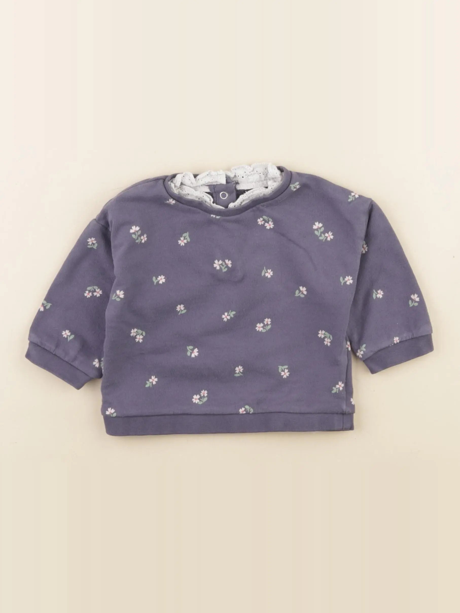 Vertbaudet - sweat bleu - 6 mois