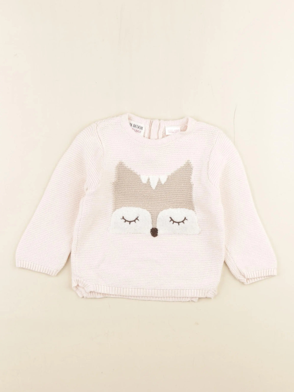 Zara - pull rose - 12/9 mois