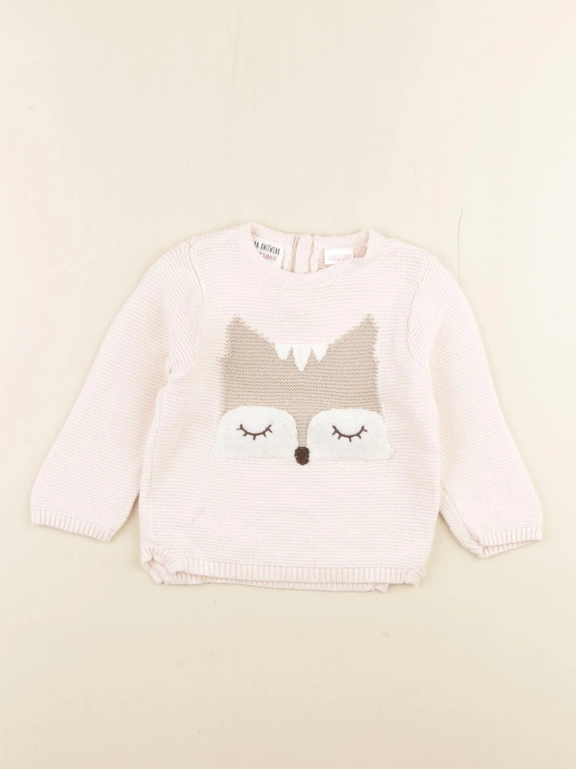 Zara - pull rose - 12/9 mois