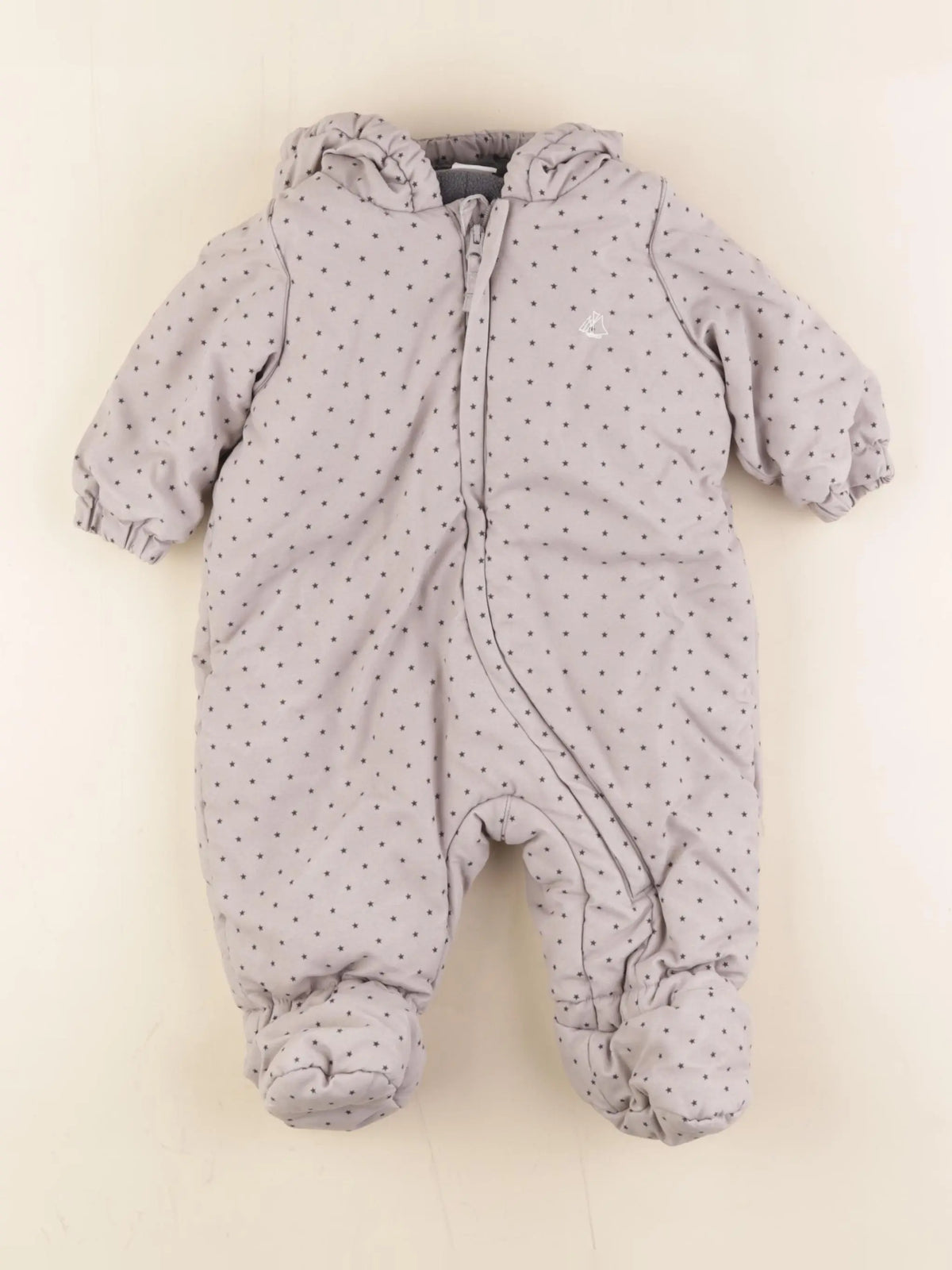 Petit Bateau - combi-pilote gris - 6 mois