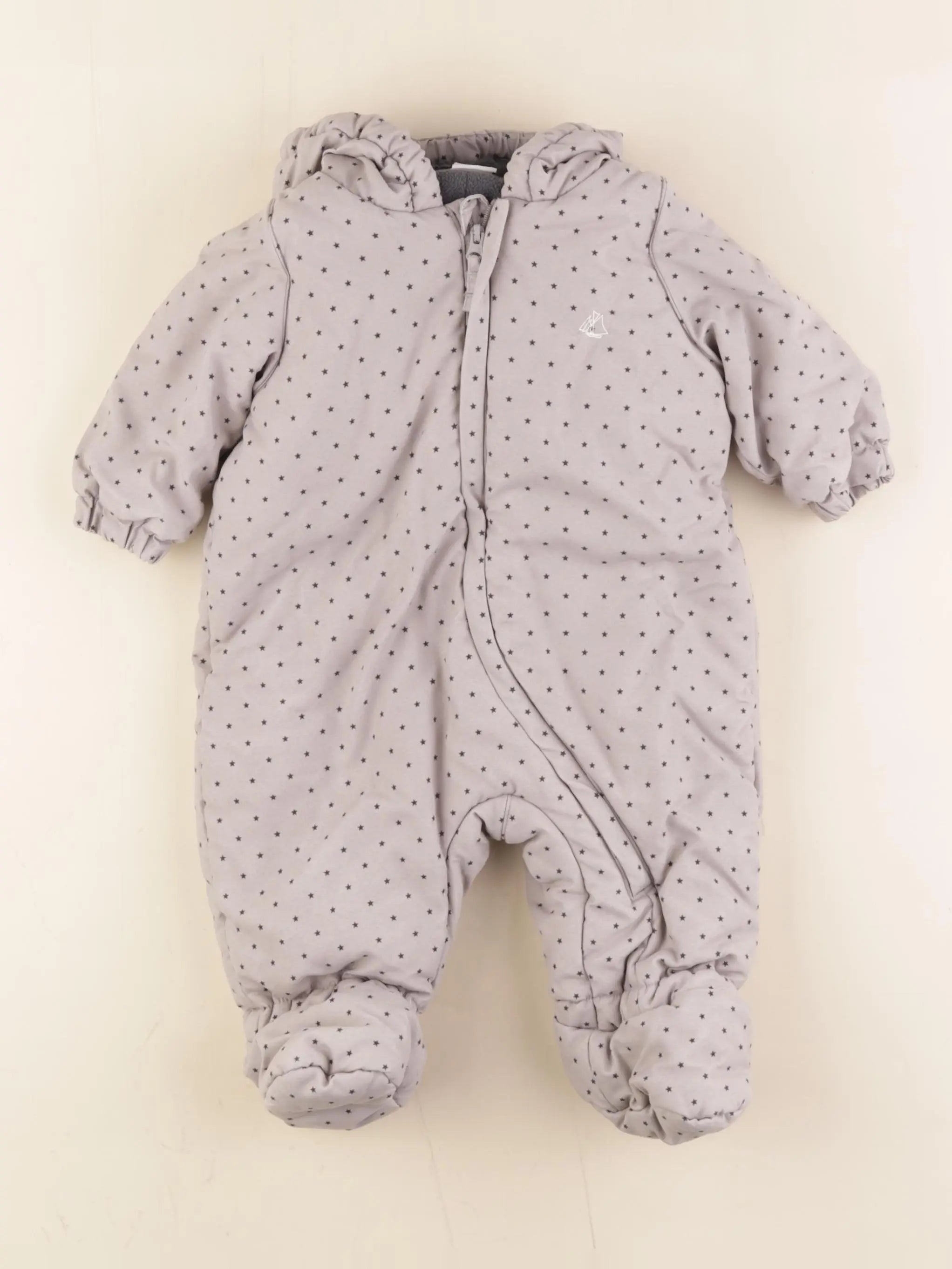 Petit Bateau - combi-pilote gris - 6 mois