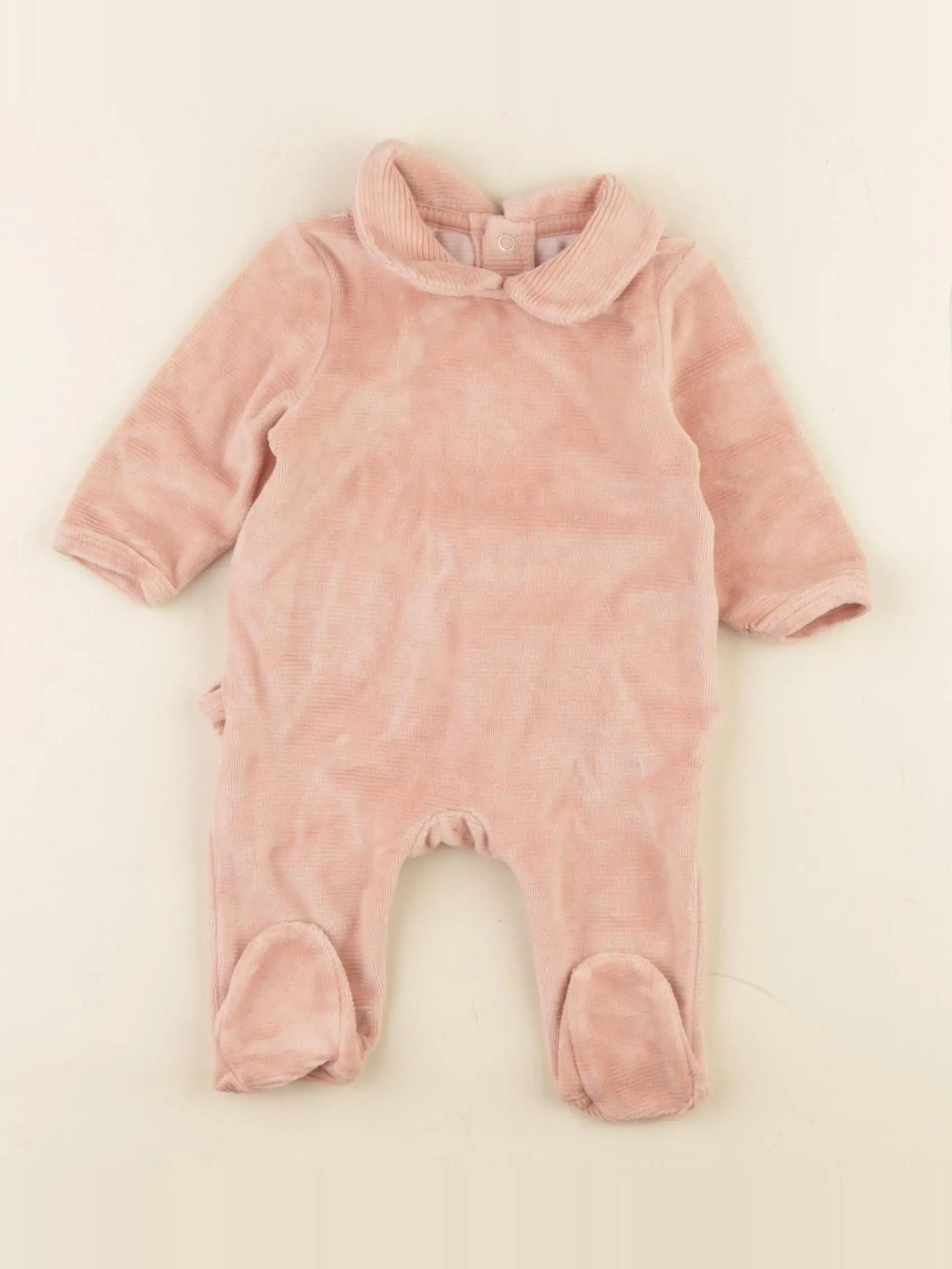 Vertbaudet - pyjama velours rose - 1 mois