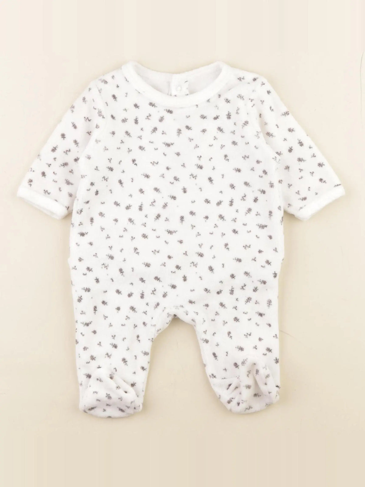 Vertbaudet - pyjama velours blanc - 1 mois