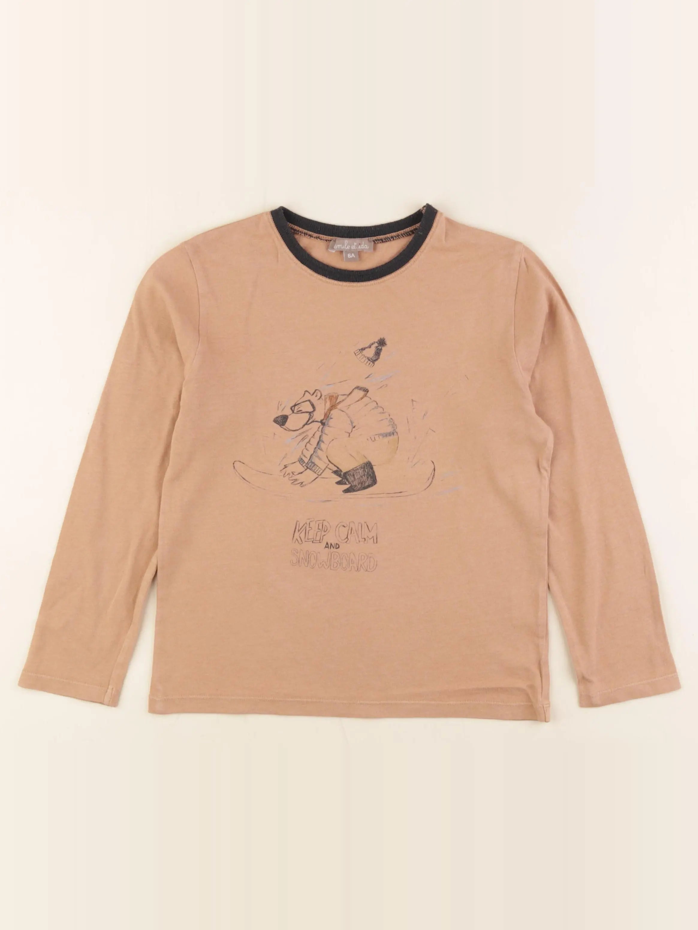 Emile et Ida - tee-shirt marron - 6 ans