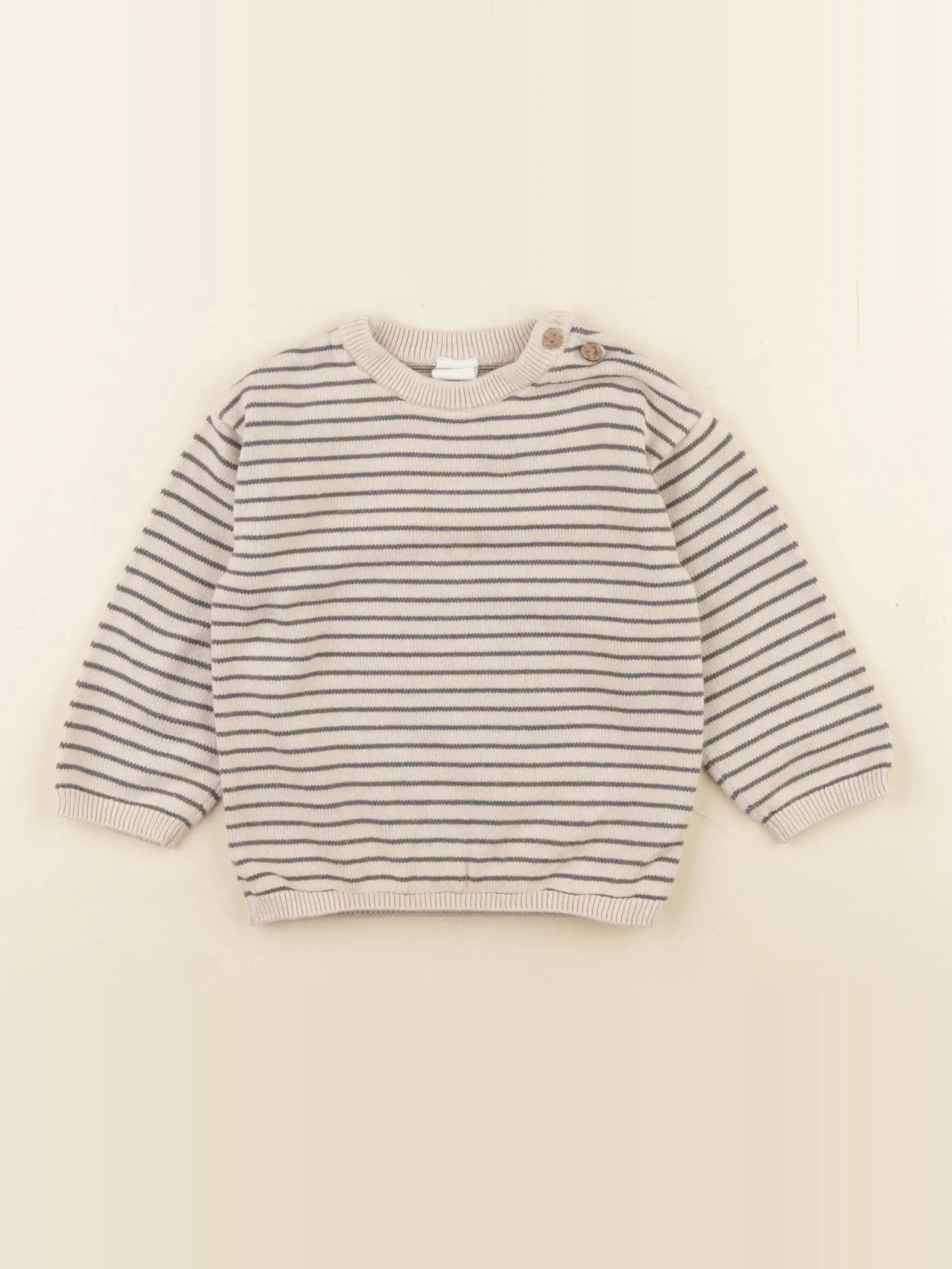 H&M - pull beige - 9/12 mois
