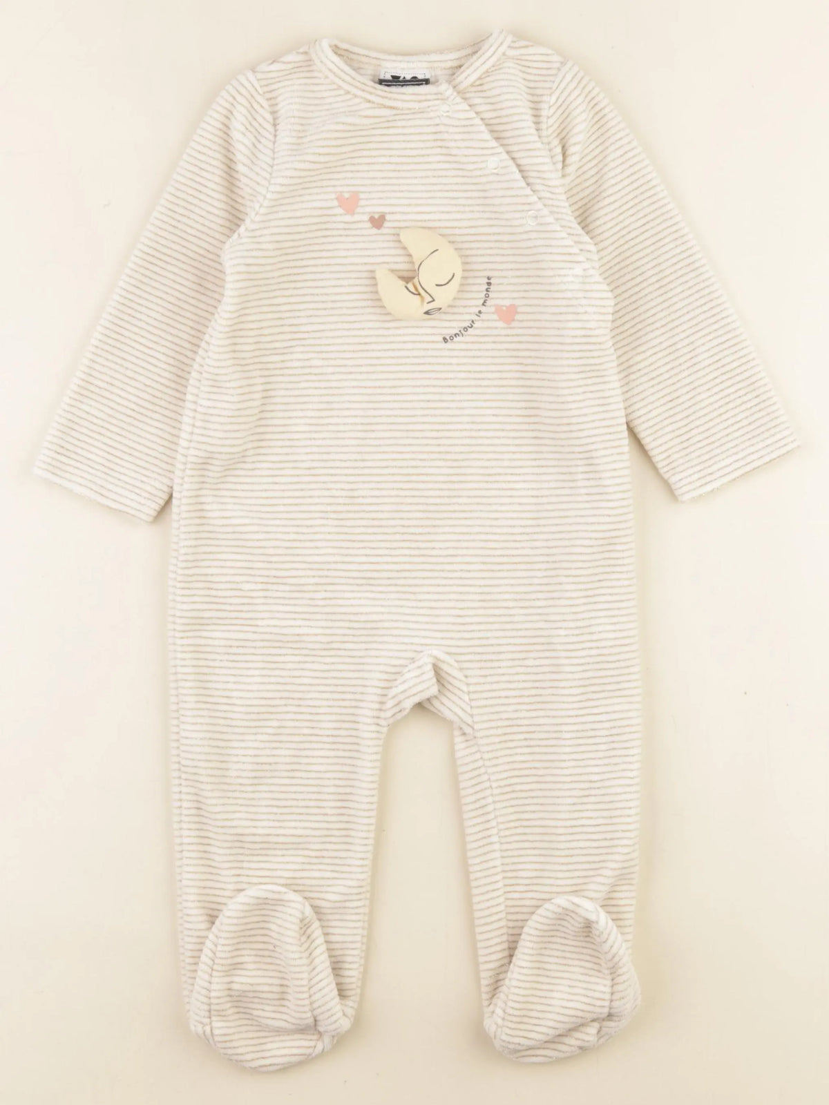 Tape à l'oeil - pyjama velours beige, or - 18 mois