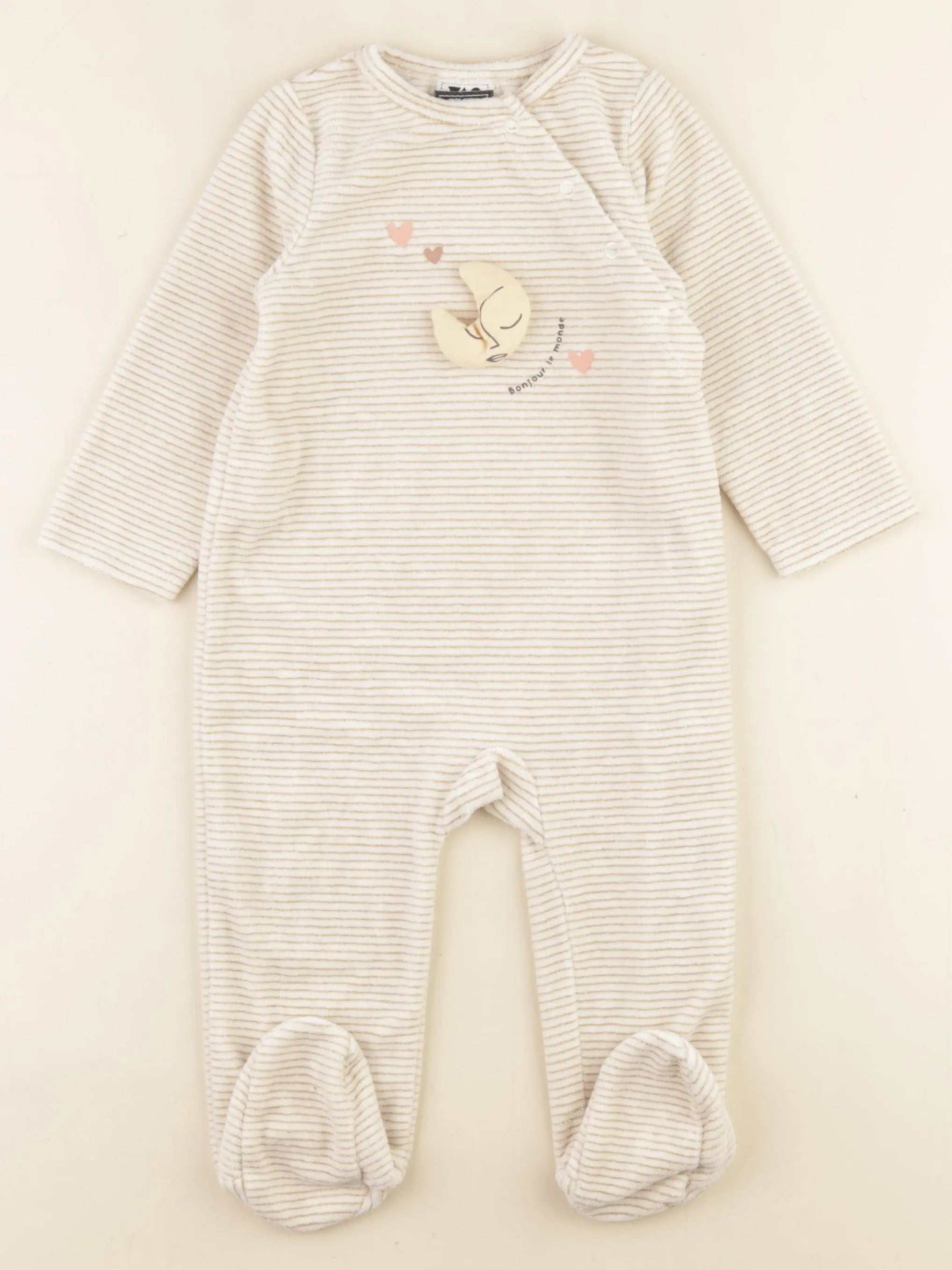 Tape à l'oeil - pyjama velours beige, or - 18 mois