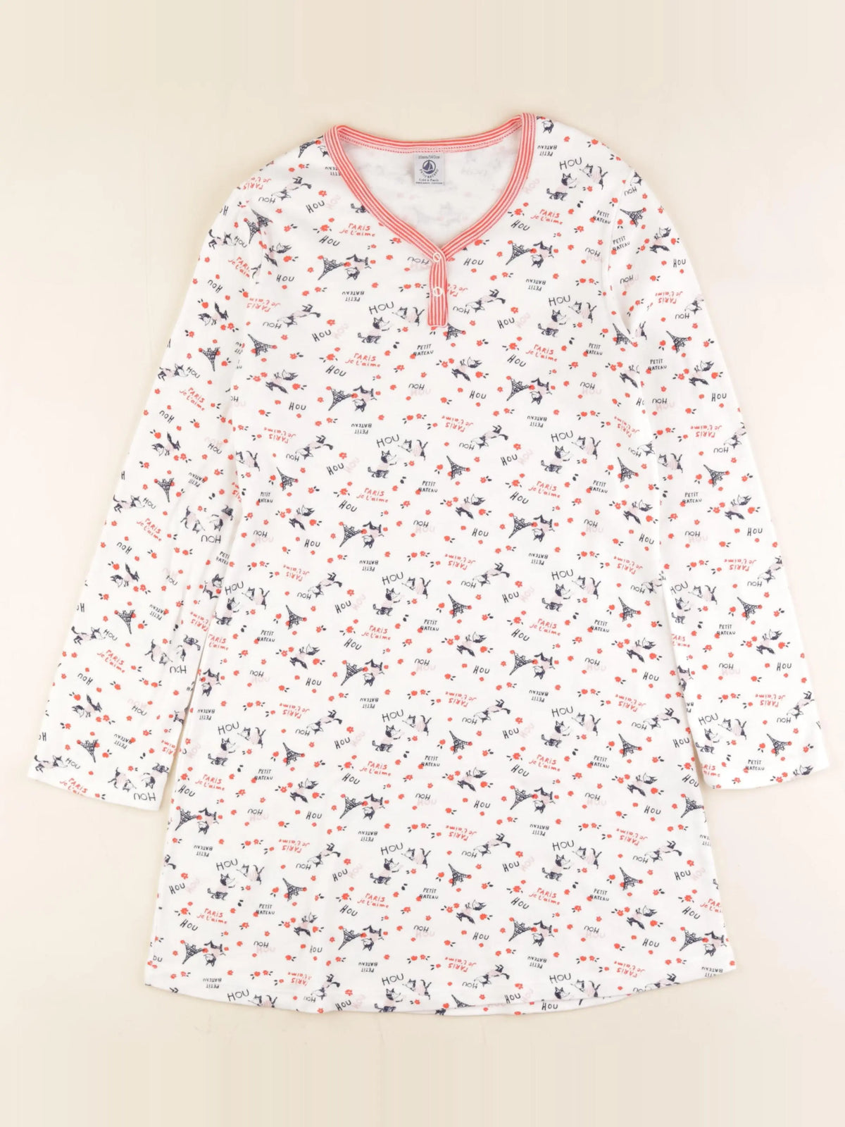 Petit Bateau - chemise de nuit coton multicolore - 10 ans