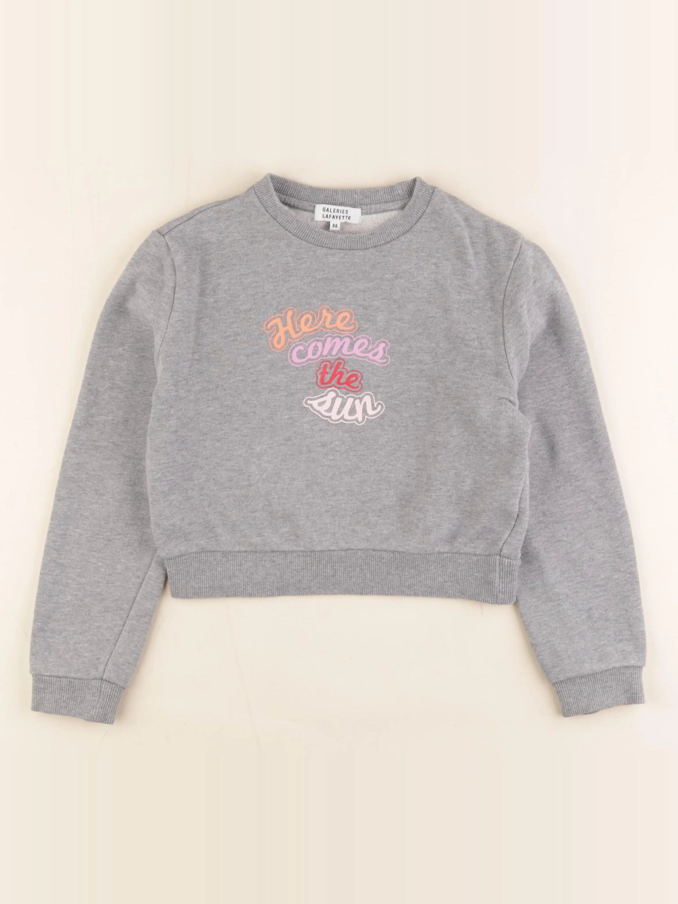 Galeries Lafayette - sweat gris - 8 ans