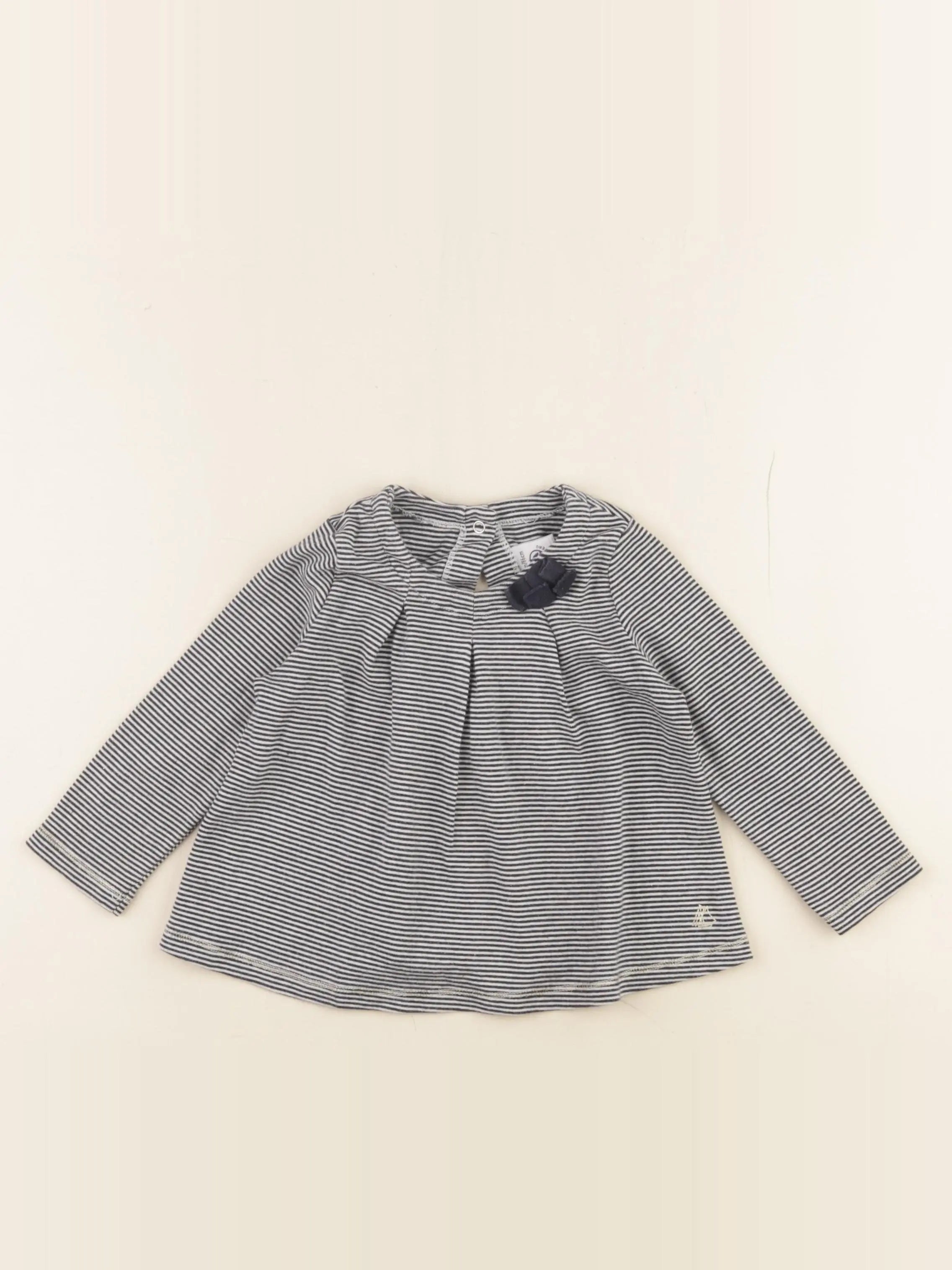 Petit Bateau - tee-shirt blanc, bleu - 2 ans