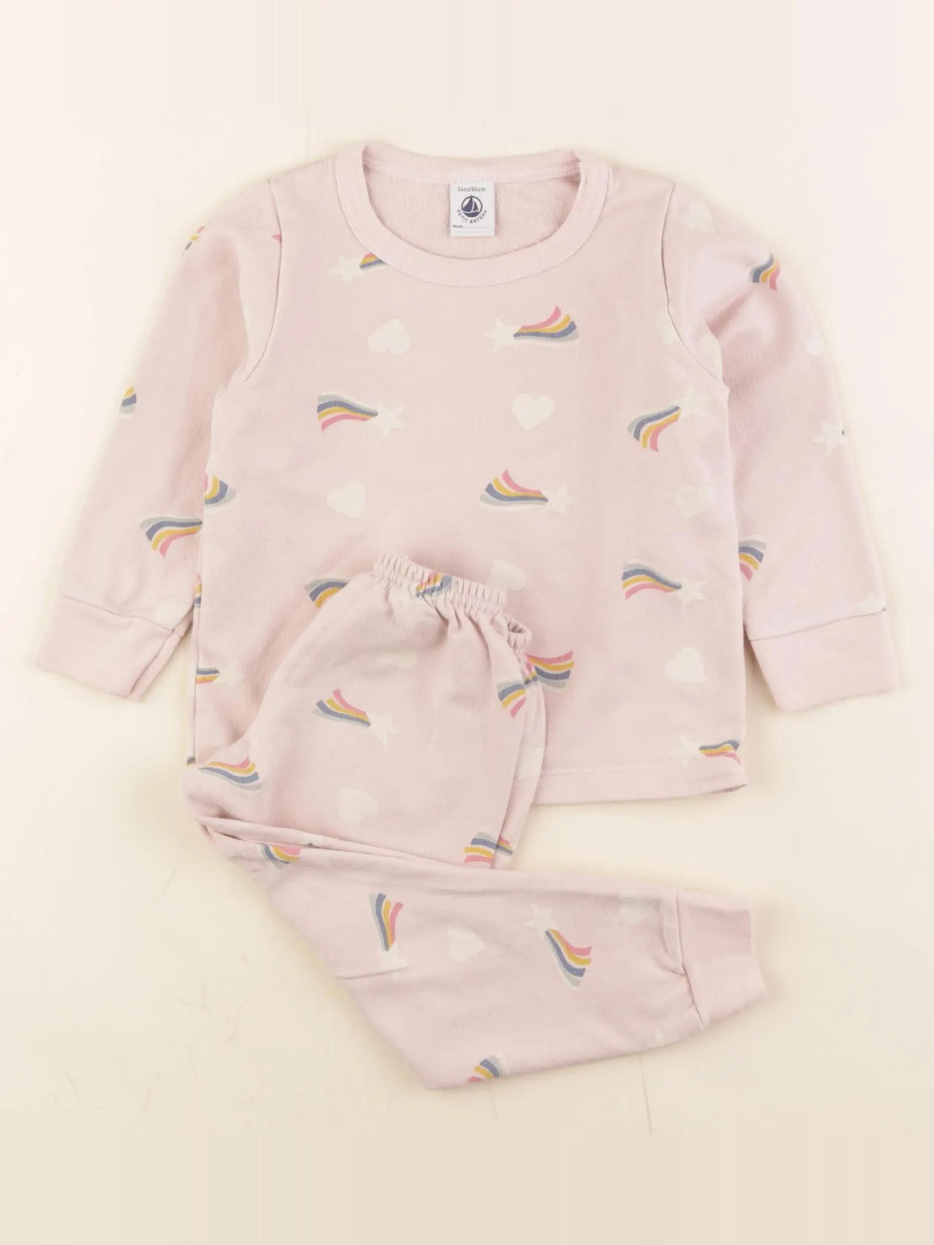 Petit Bateau - pyjama coton rose - 2 ans