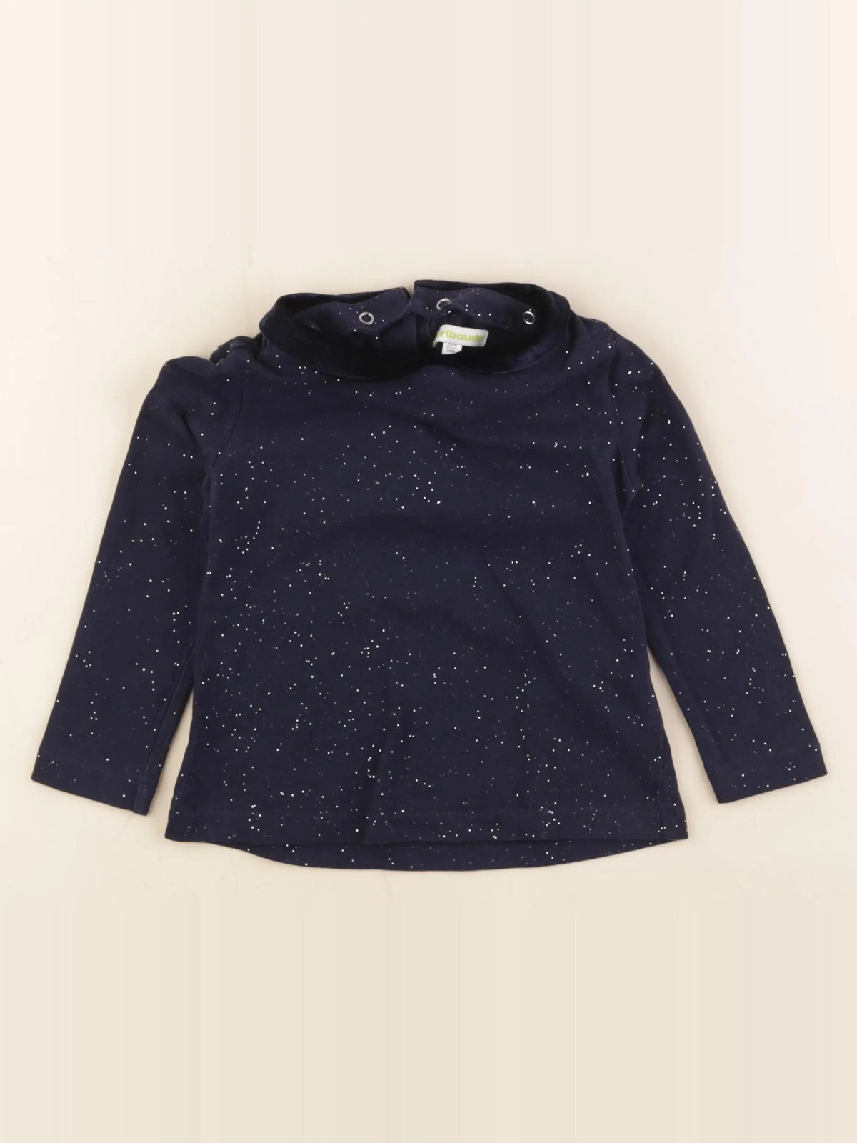 Vertbaudet - tee-shirt bleu, argent - 2 ans