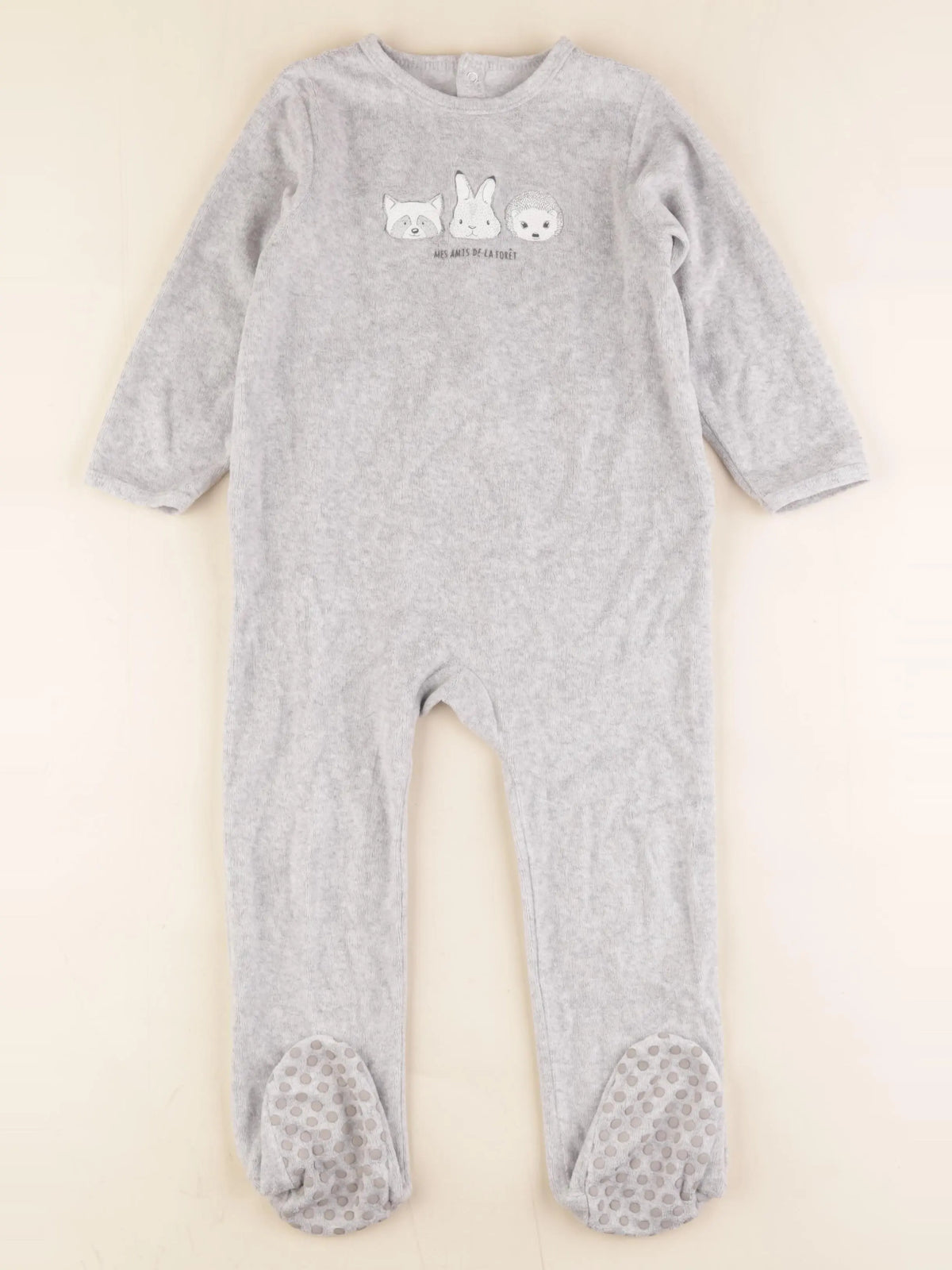 Vertbaudet - pyjama velours gris - 3 ans