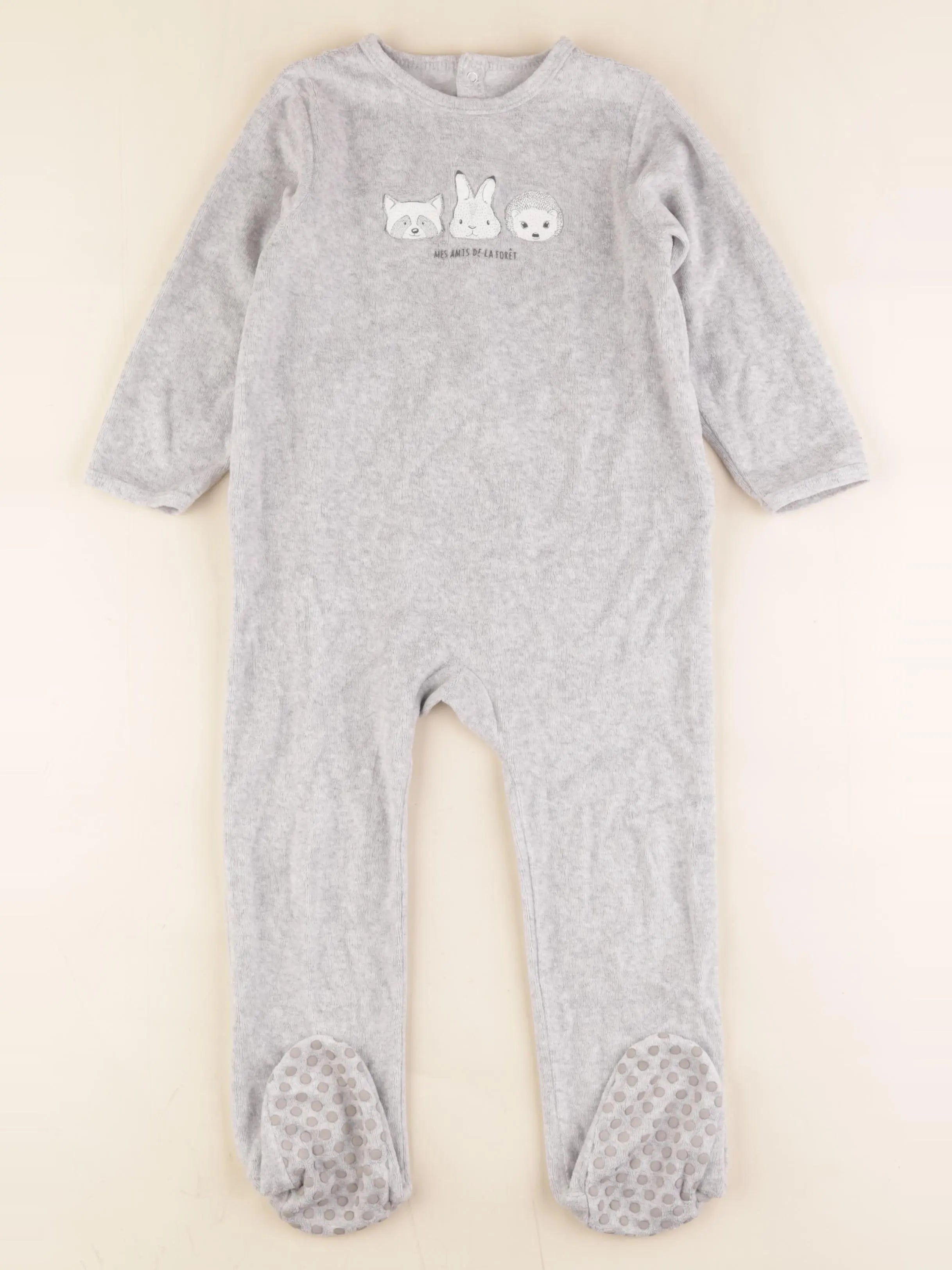 Vertbaudet - pyjama velours gris - 3 ans