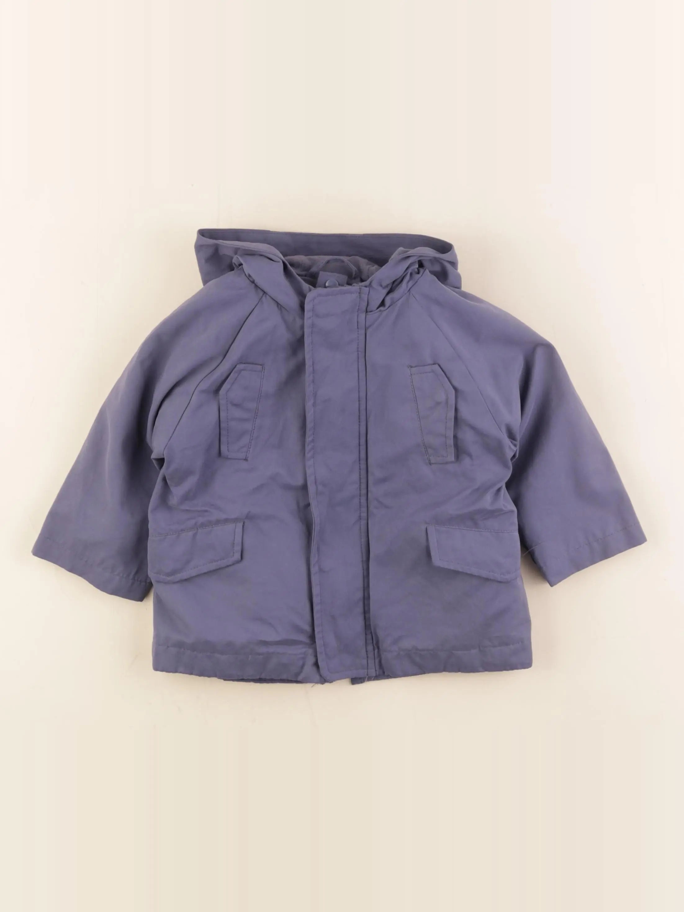 Vertbaudet - manteau doublure amovible bleu - 12 mois