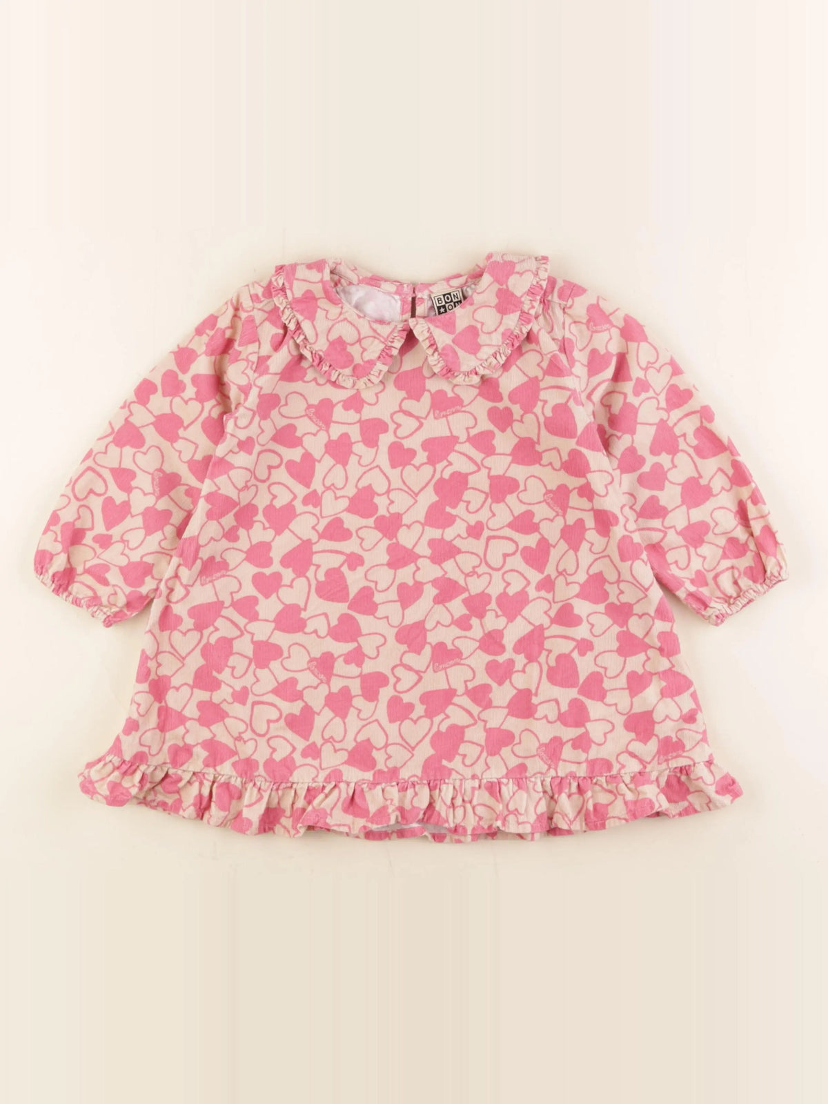 Bonton - robe rose, beige - 2 ans