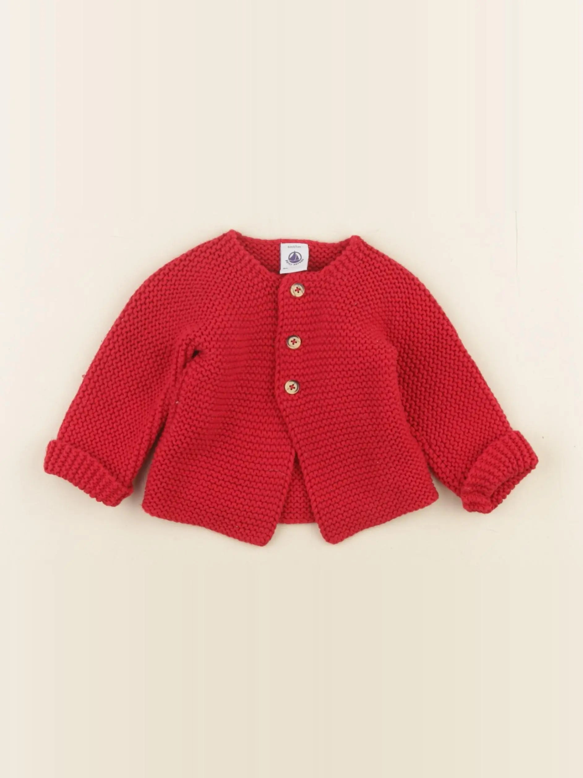 Petit Bateau - gilet rouge - 6 mois