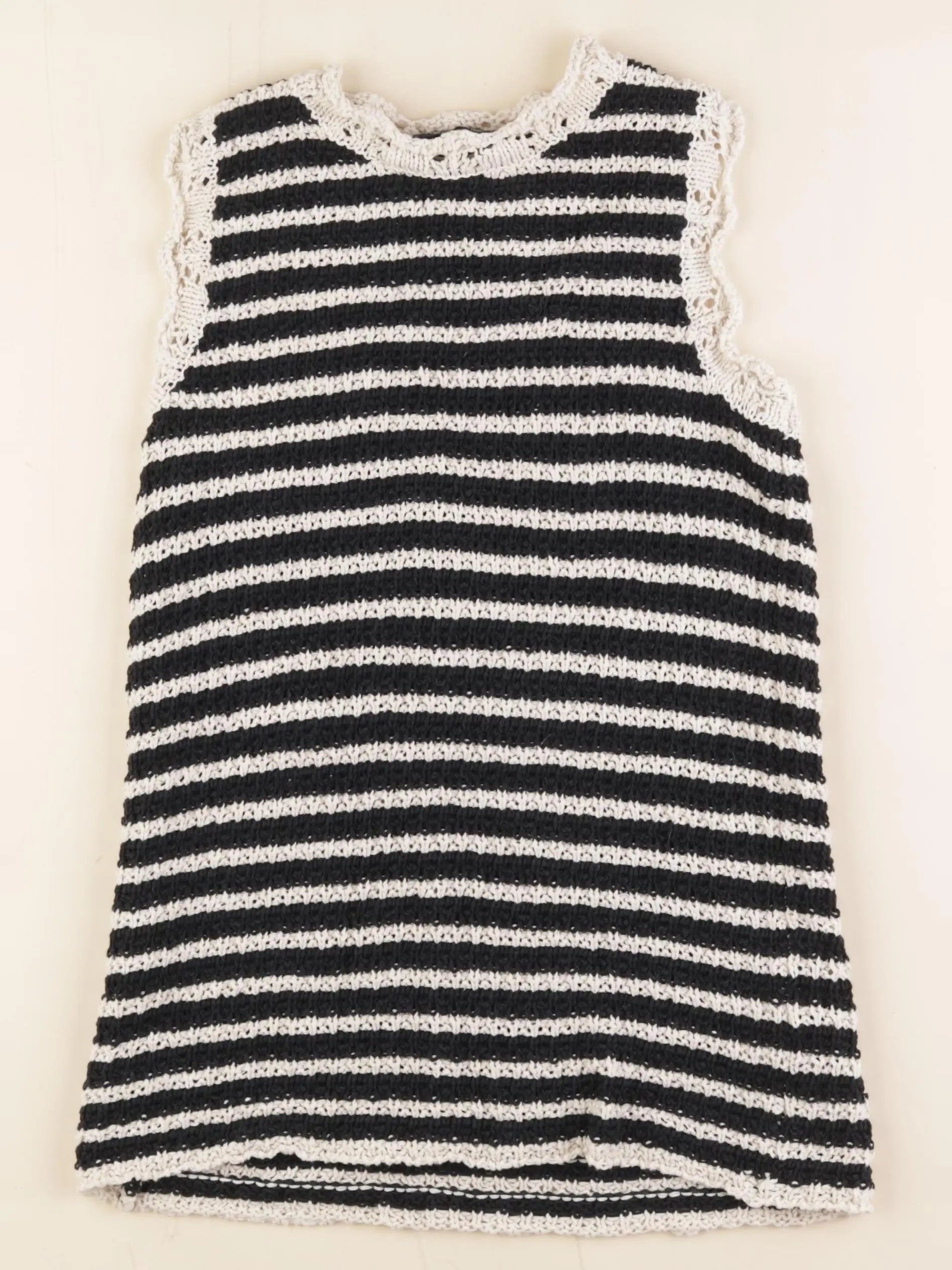 Monoprix - robe beige, noir - 8/10 ans