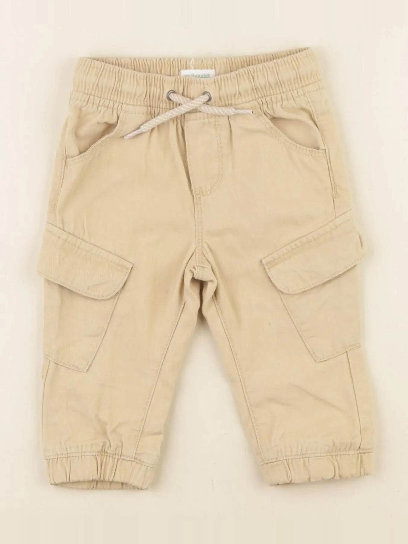 Vertbaudet - pantalon beige - 9 mois