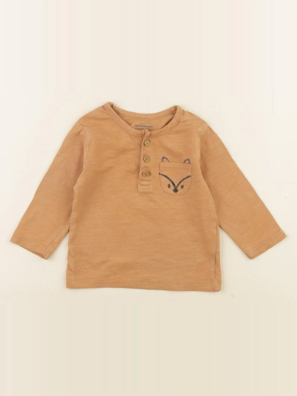 Vertbaudet - tee-shirt marron - 9 mois