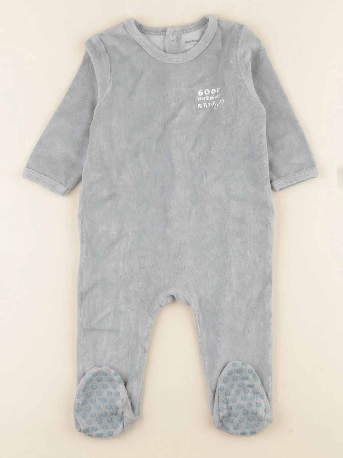 Vertbaudet - pyjama velours vert - 9 mois